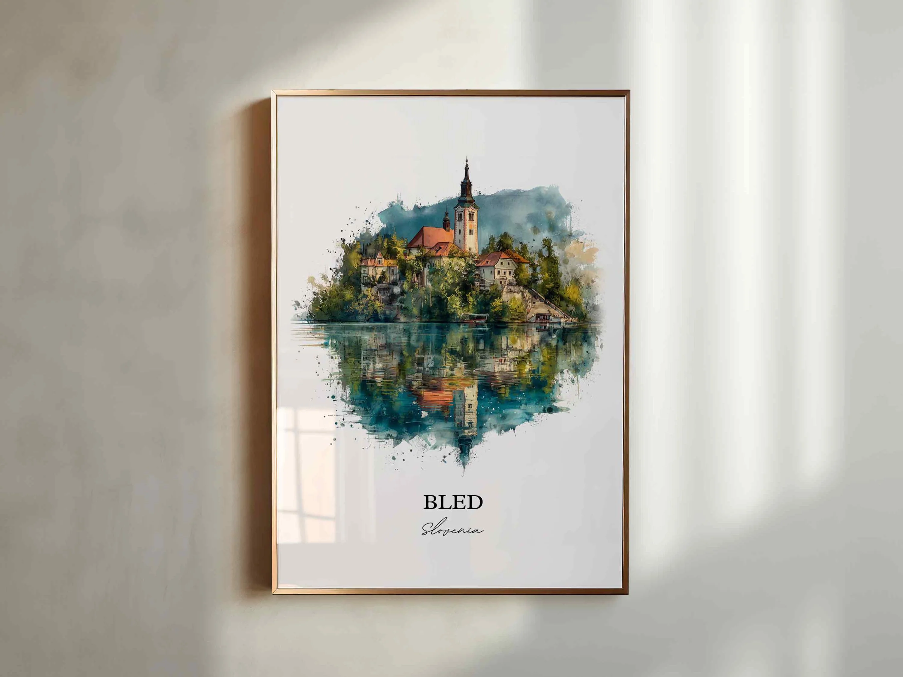 Bled, Slovenia – Watercolor Art Print - Image 3