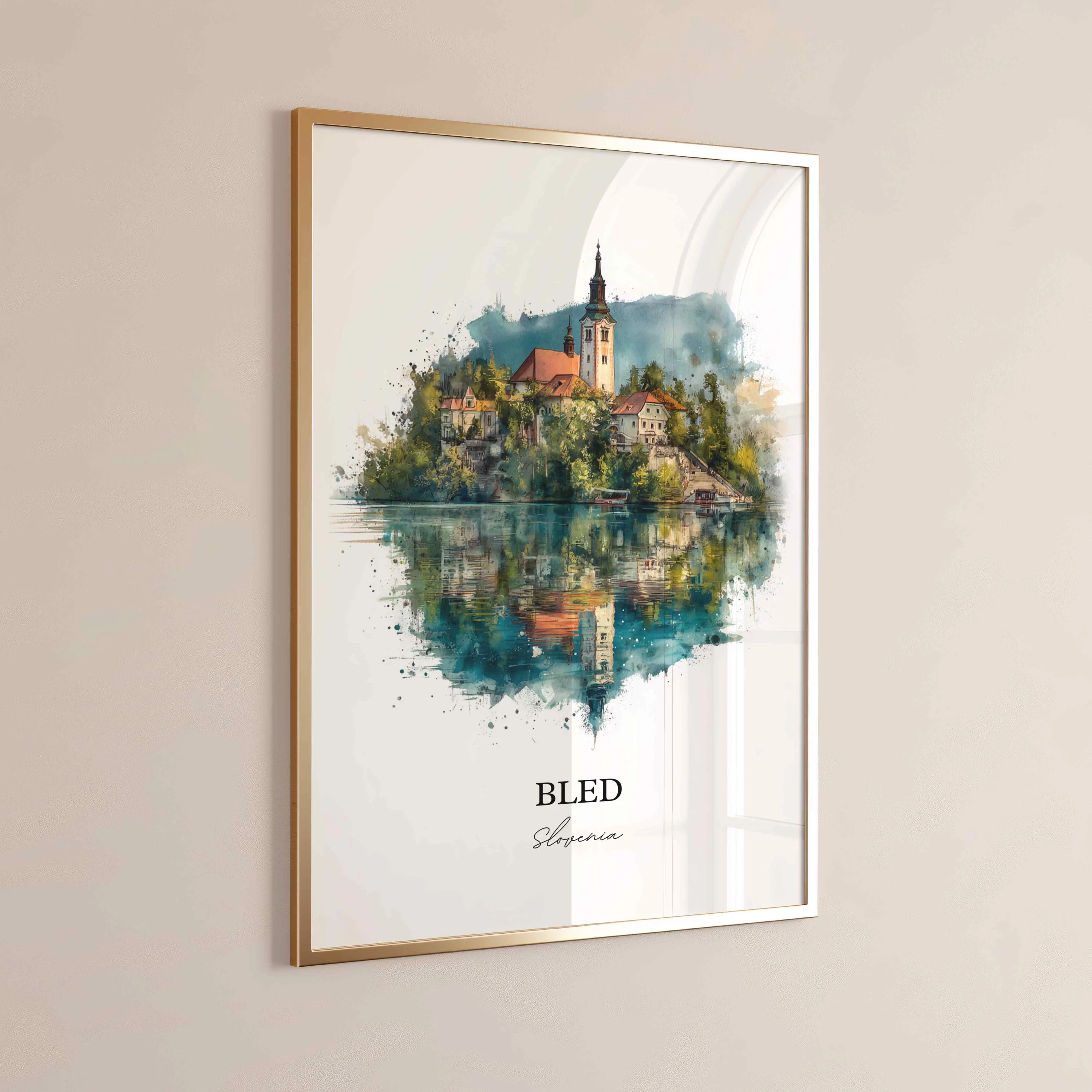 Bled, Slovenia – Watercolor Art Print - Image 5