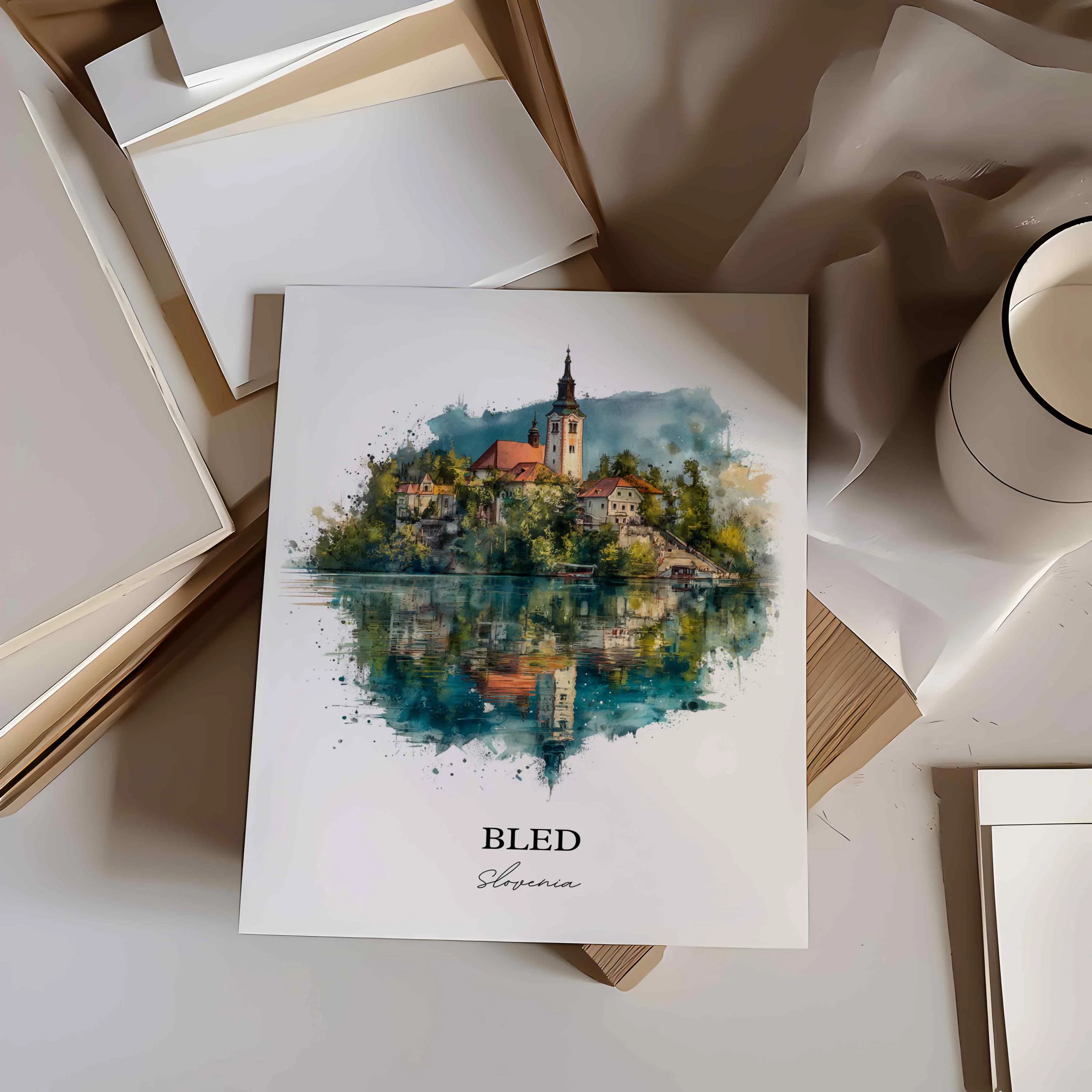 Bled, Slovenia – Watercolor Art Print - Image 9