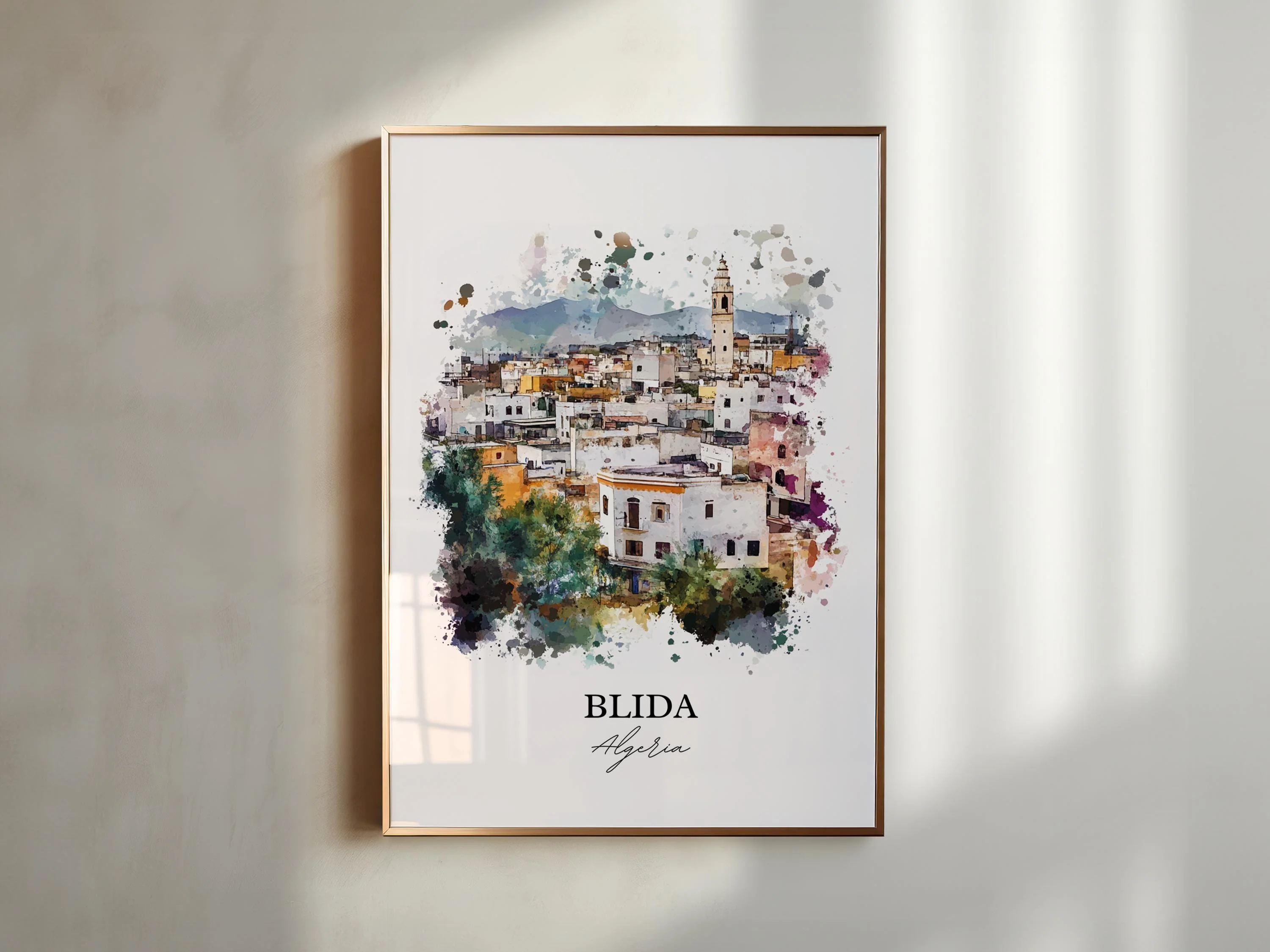 Blida, Algeria – Watercolor Art Print - Image 3