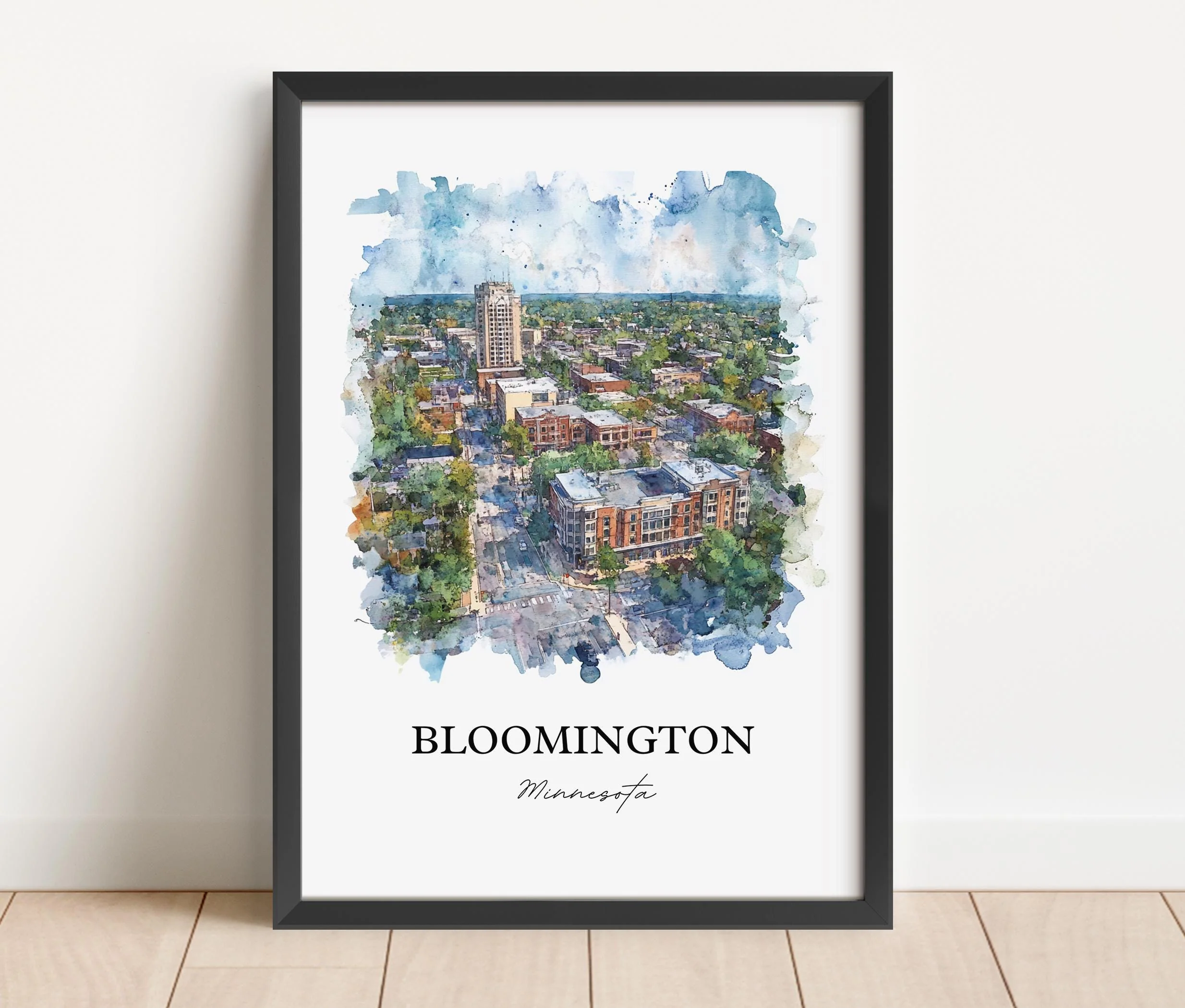 Bloomington, MN, USA – Watercolor Art Print