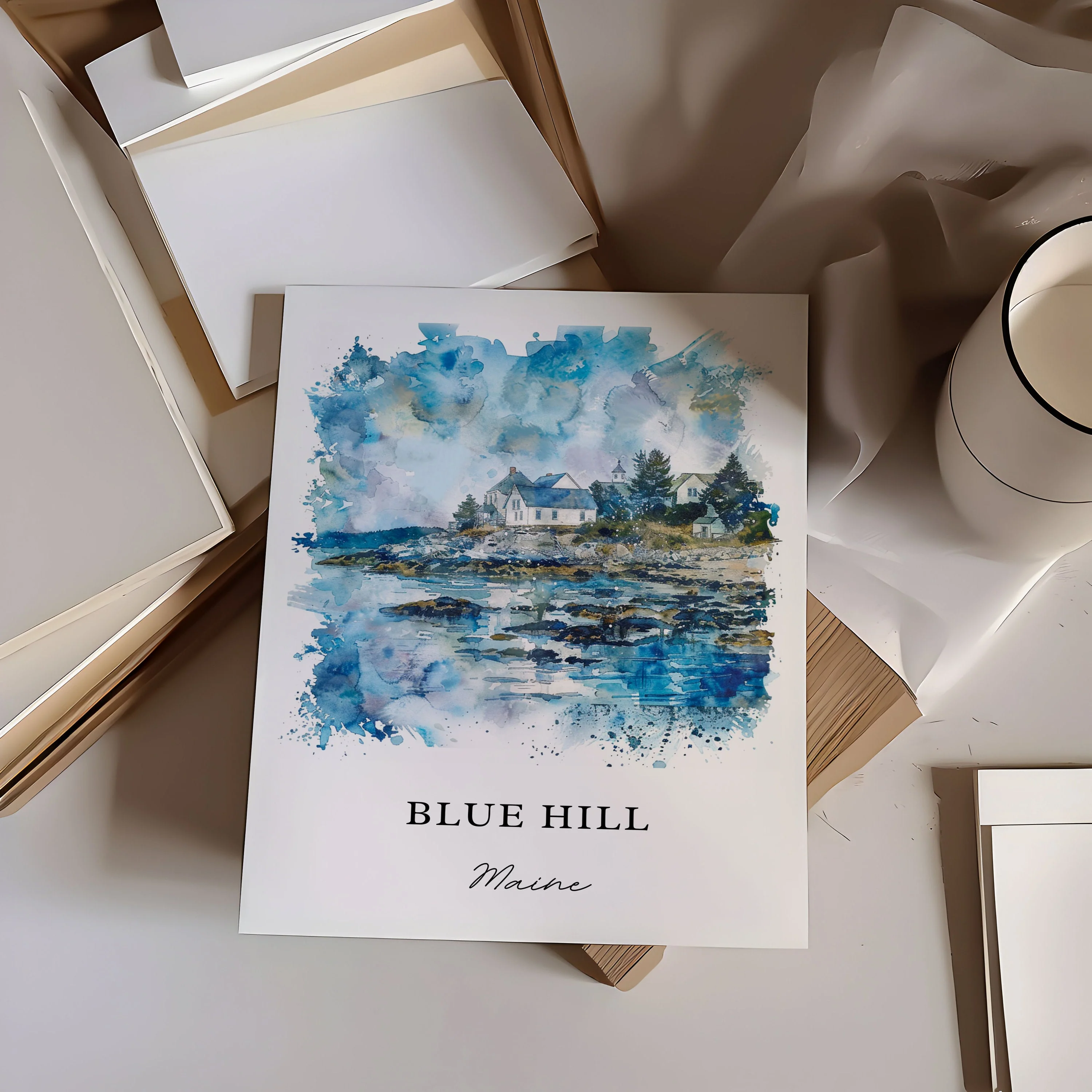 Hancock County, Mississippi – Watercolor Art Print - Image 2
