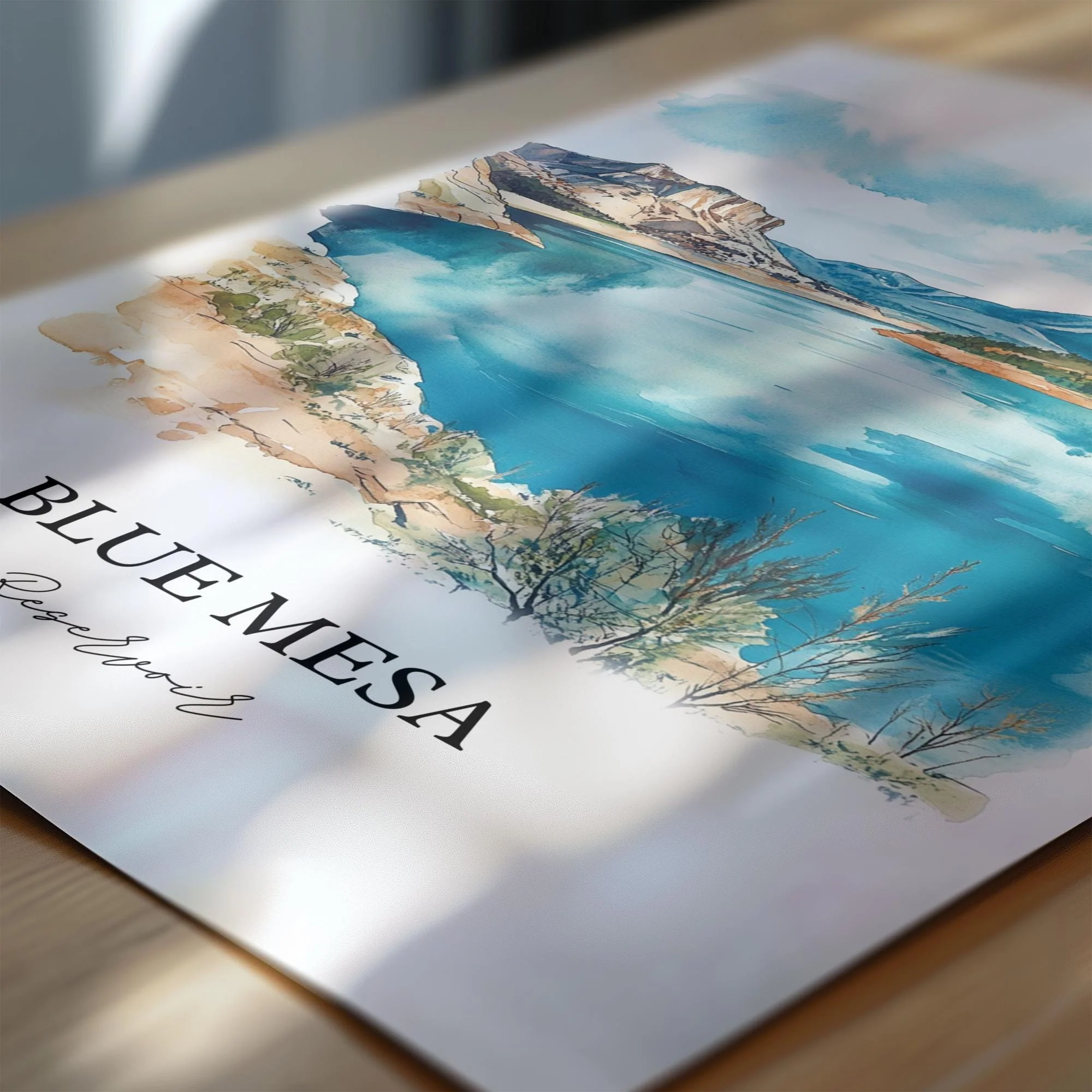 Blue Mesa Reservoir, Colorado, USA – Watercolor Art Print - Image 2