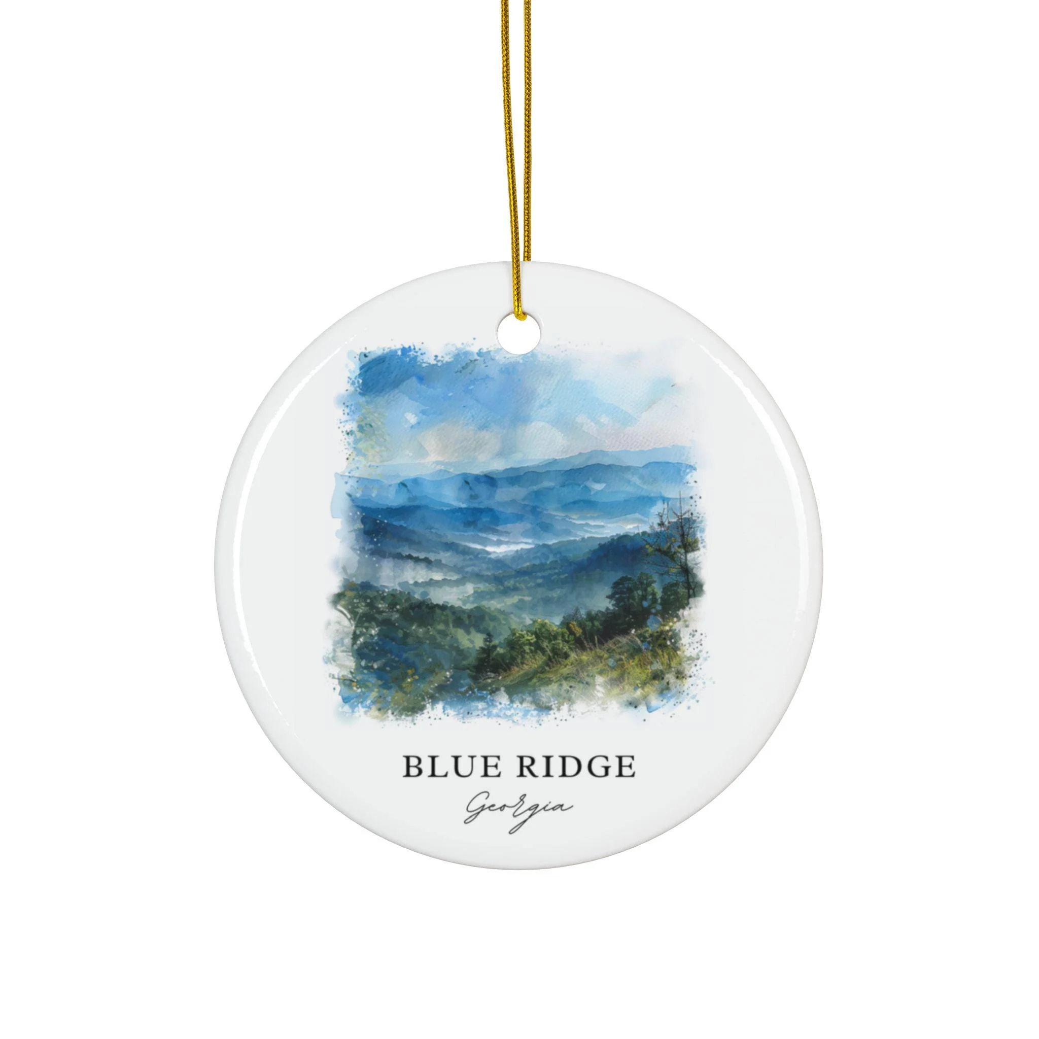 Blue Ridge Georgia Ornament: Unique Blue Ridge Souvenir, Blue Ridge Xmas Decor, and Authentic Blue Ridge GA Gift