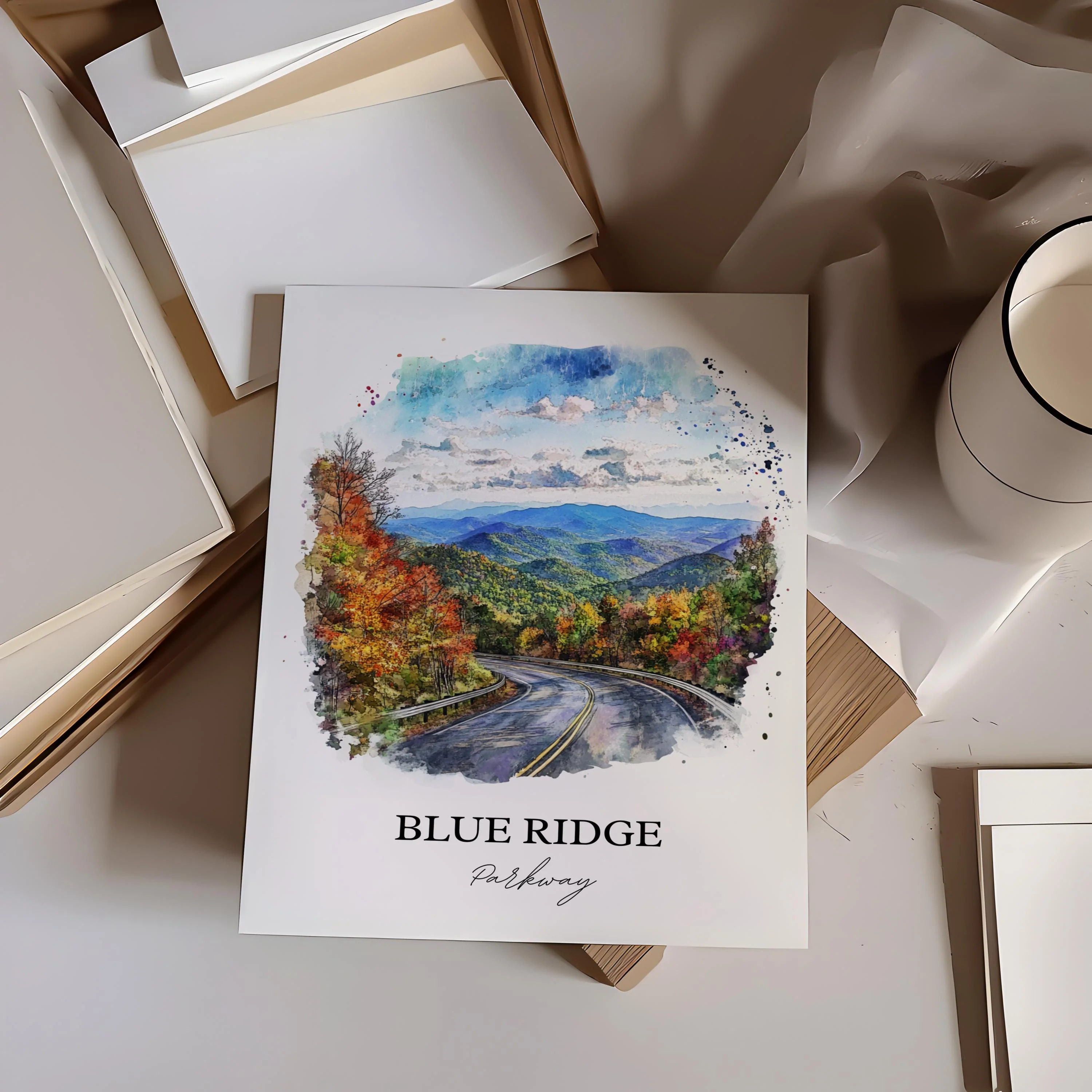 Blue Ridge Parkway, USA – Watercolor Art Print - Image 3