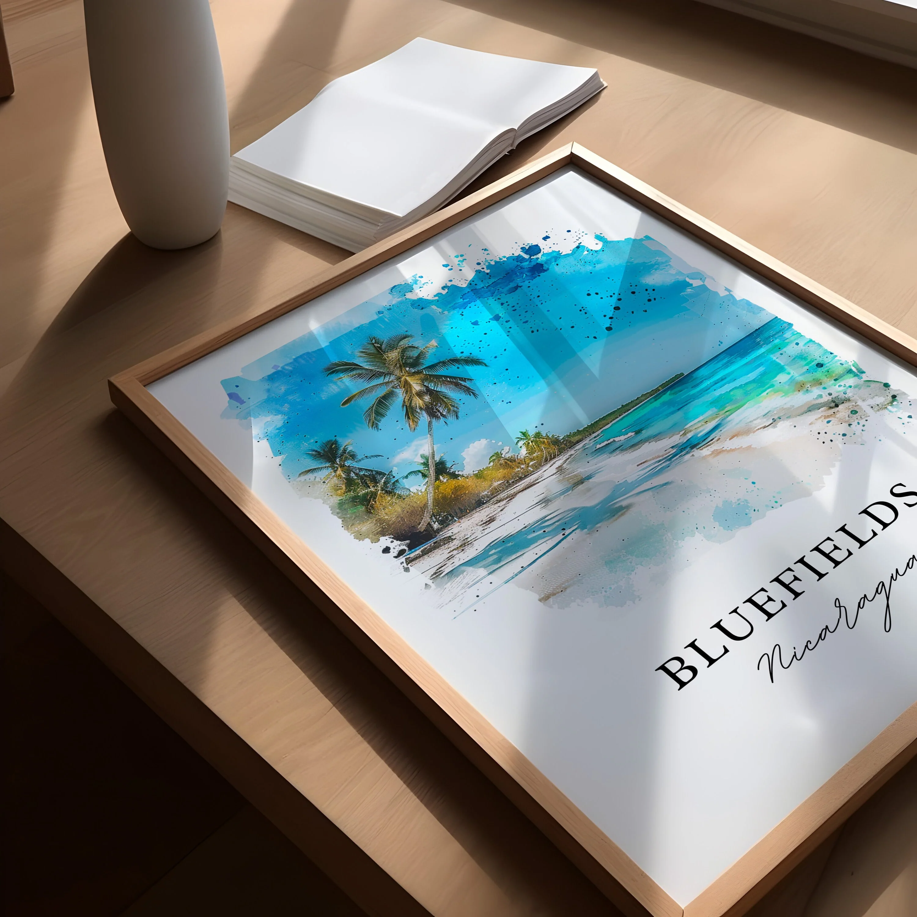 Bluefields, Nicaragua – Watercolor Art Print - Image 3