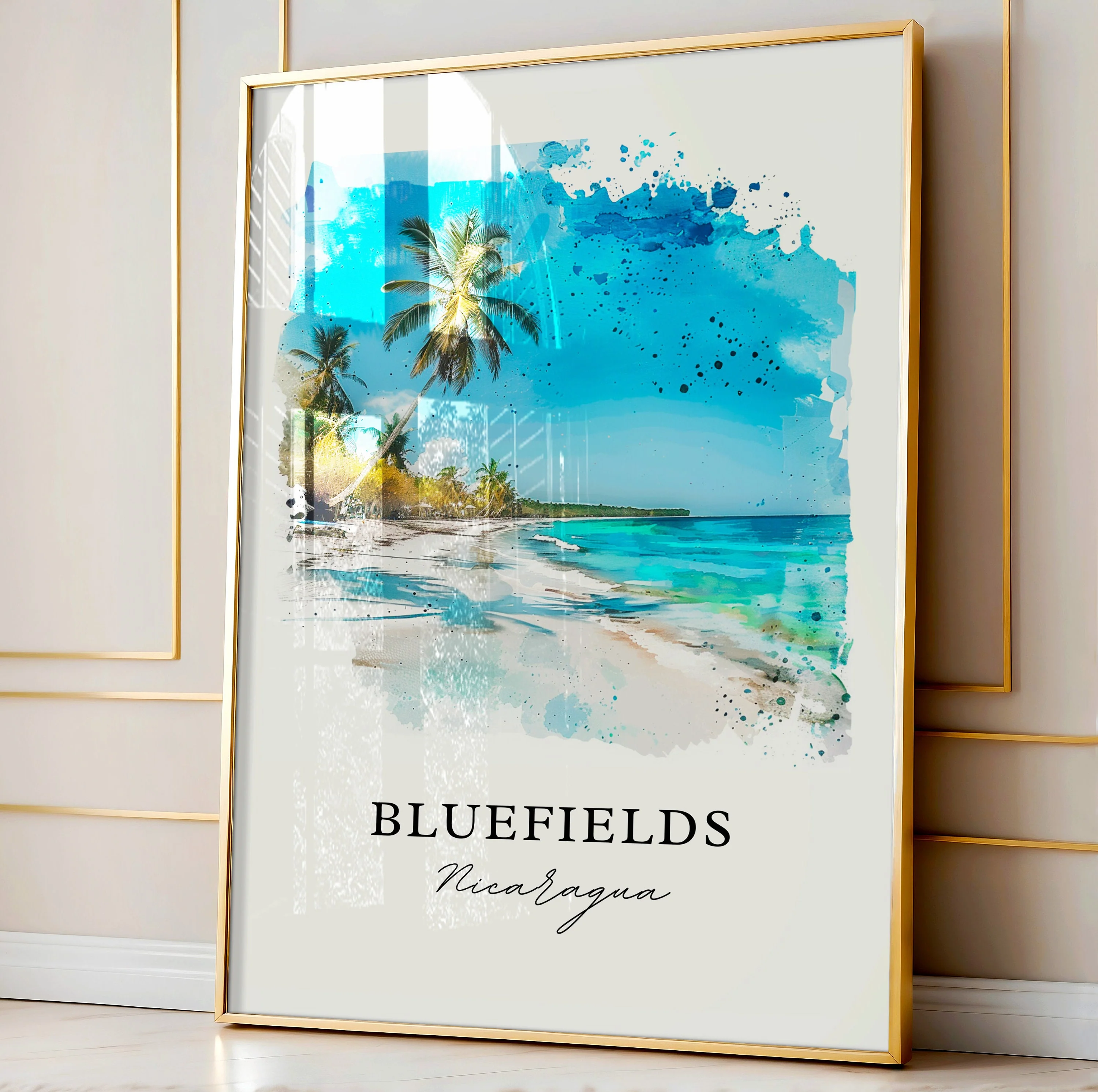 Bluefields, Nicaragua – Watercolor Art Print - Image 4