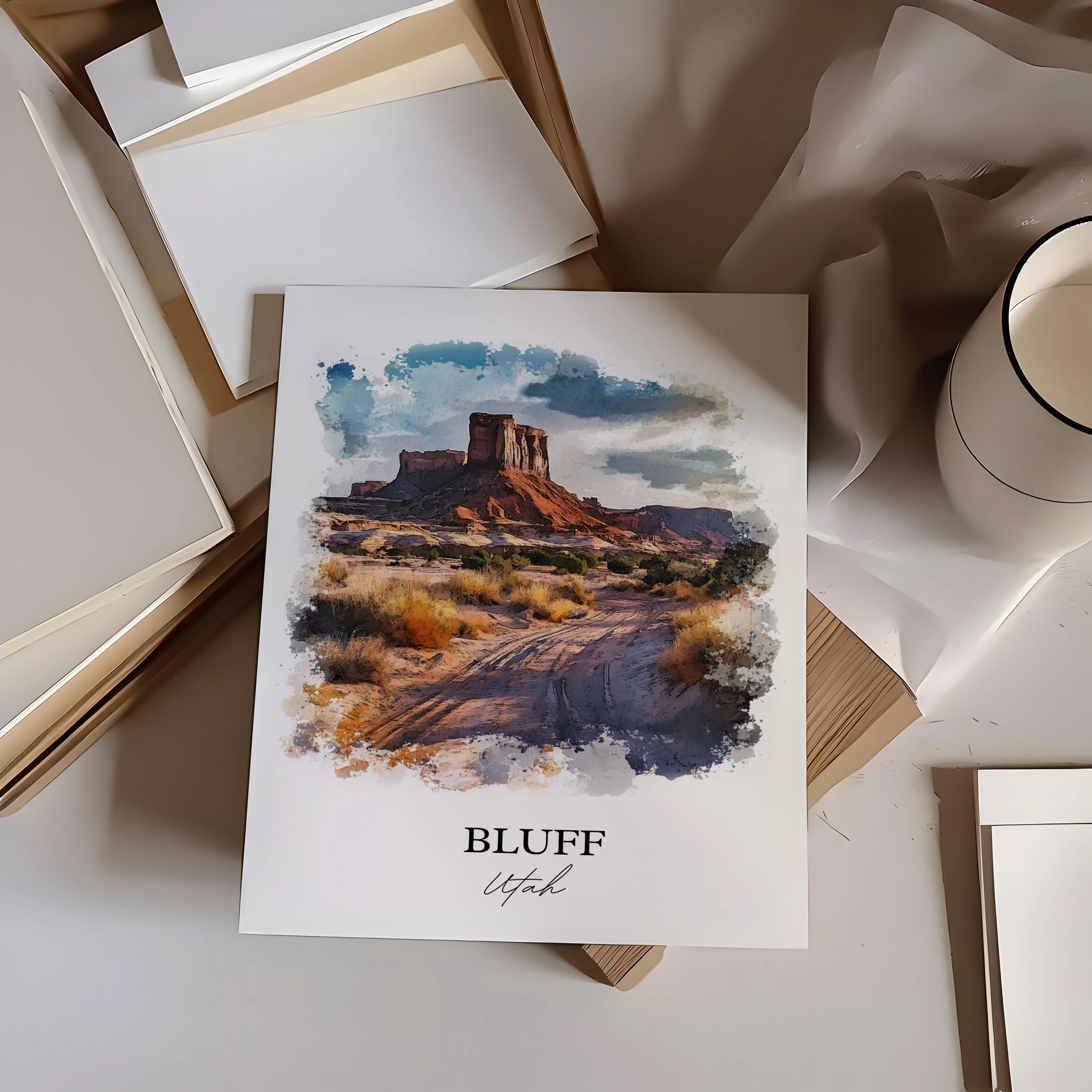 Bluff, Utah, USA – Watercolor Art Print - Image 6