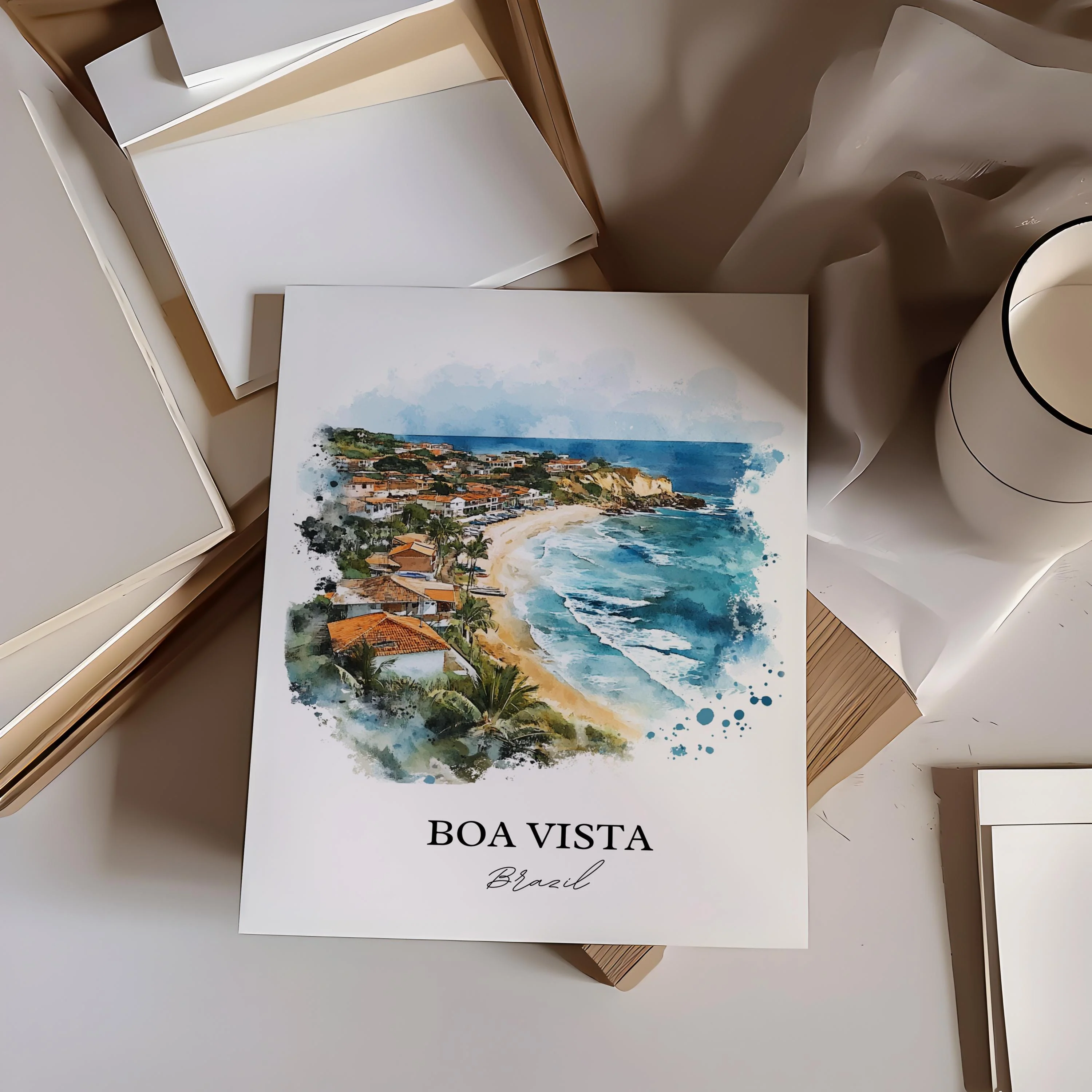 Boa Vista, Brazil – Watercolor Art Print - Image 4