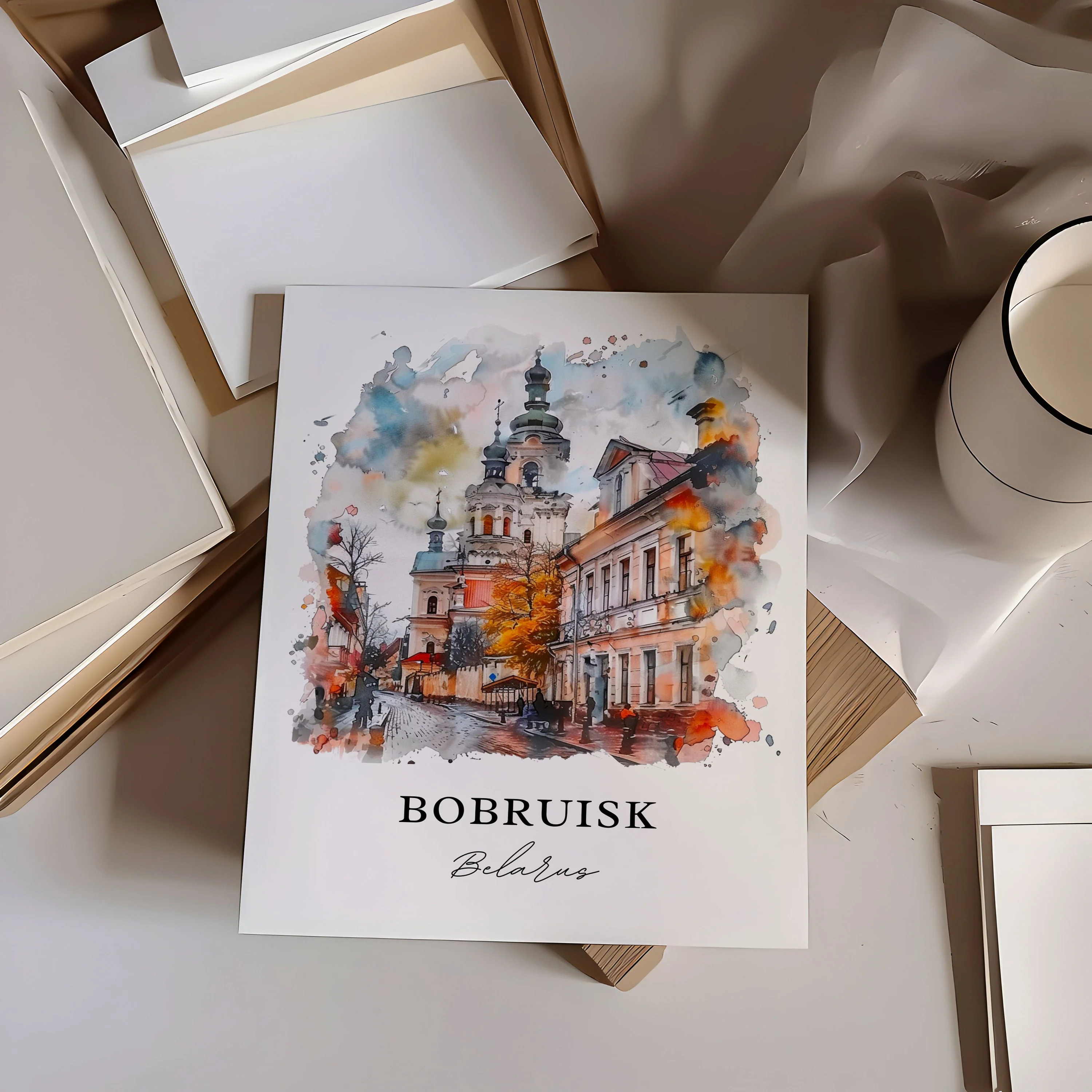 Bobruisk, Belarus – Watercolor Art Print - Image 2