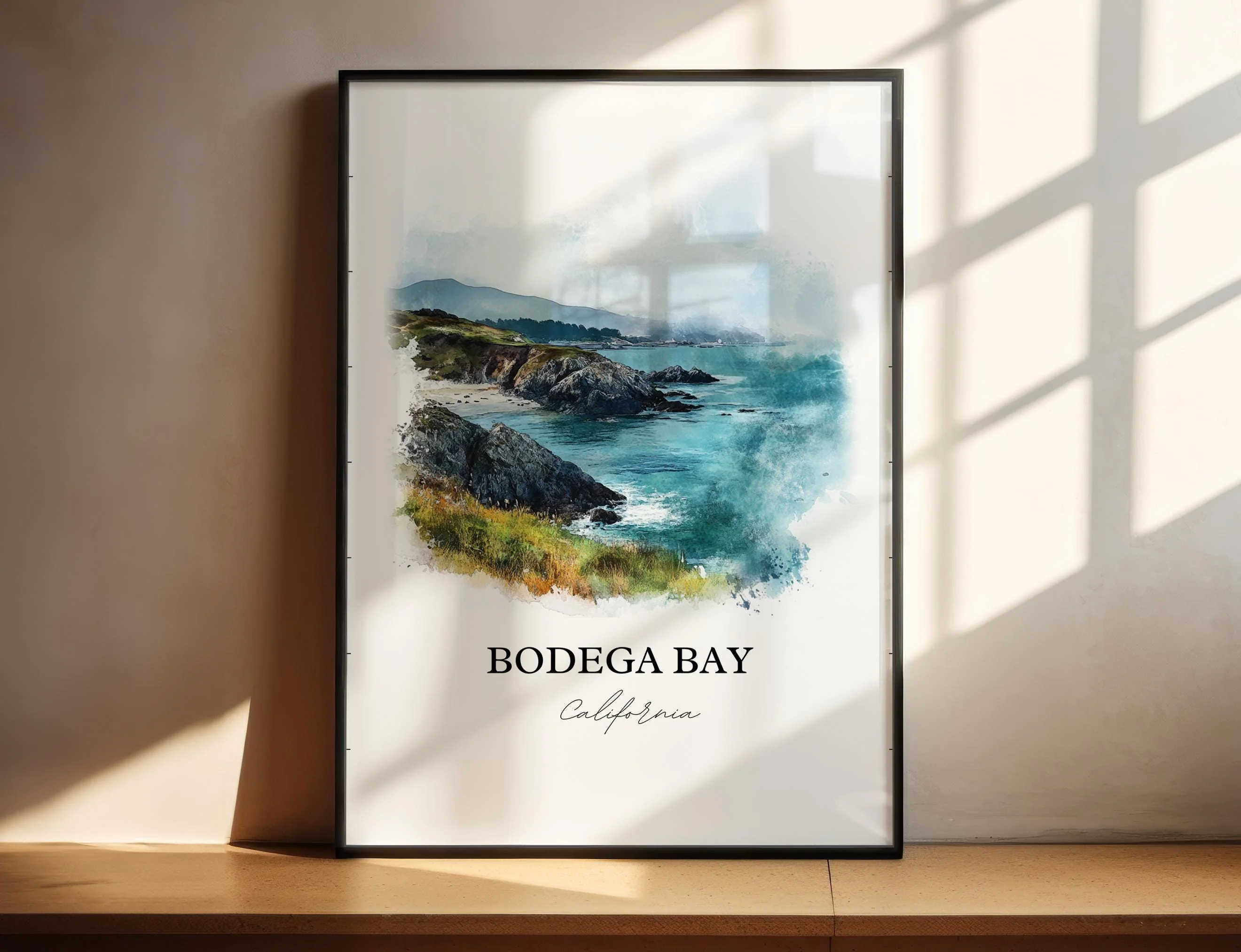 Bodega Bay, USA – Watercolor Art Print - Image 3