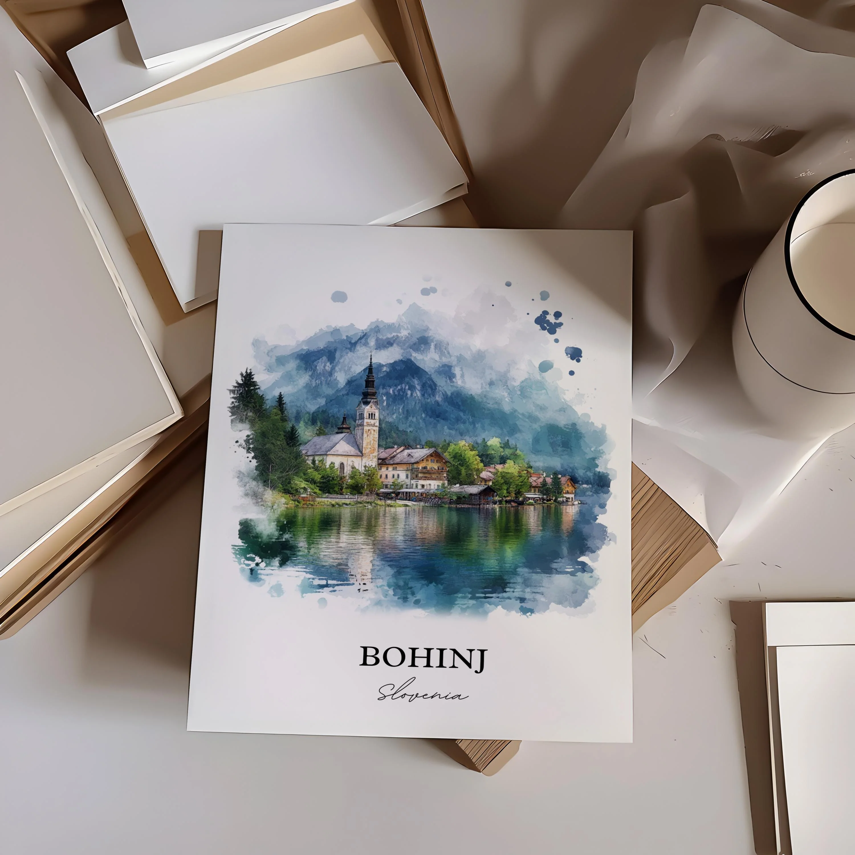 Bohinj, Slovenia – Watercolor Art Print - Image 6