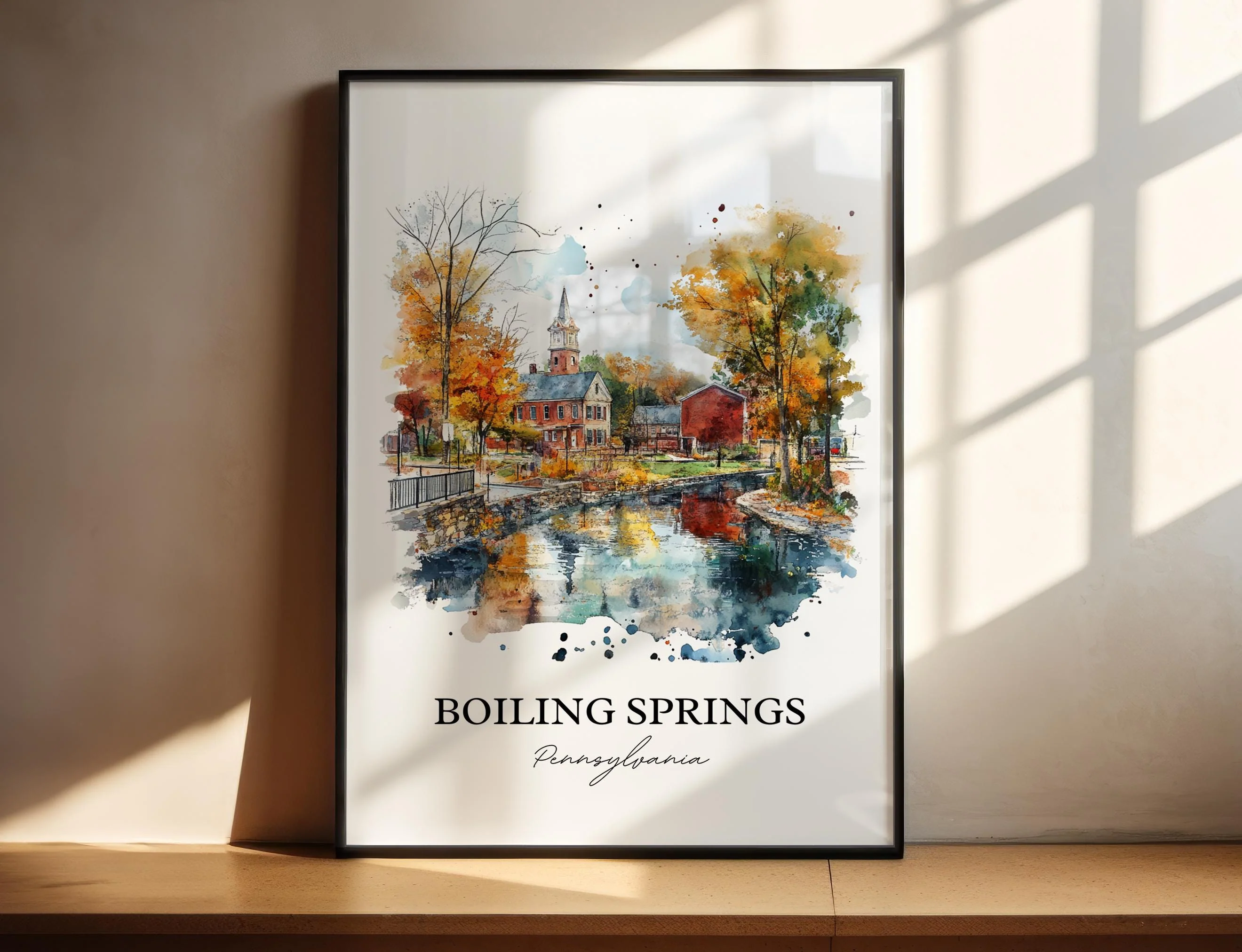 Boiling Springs, PA, USA – Watercolor Art Print