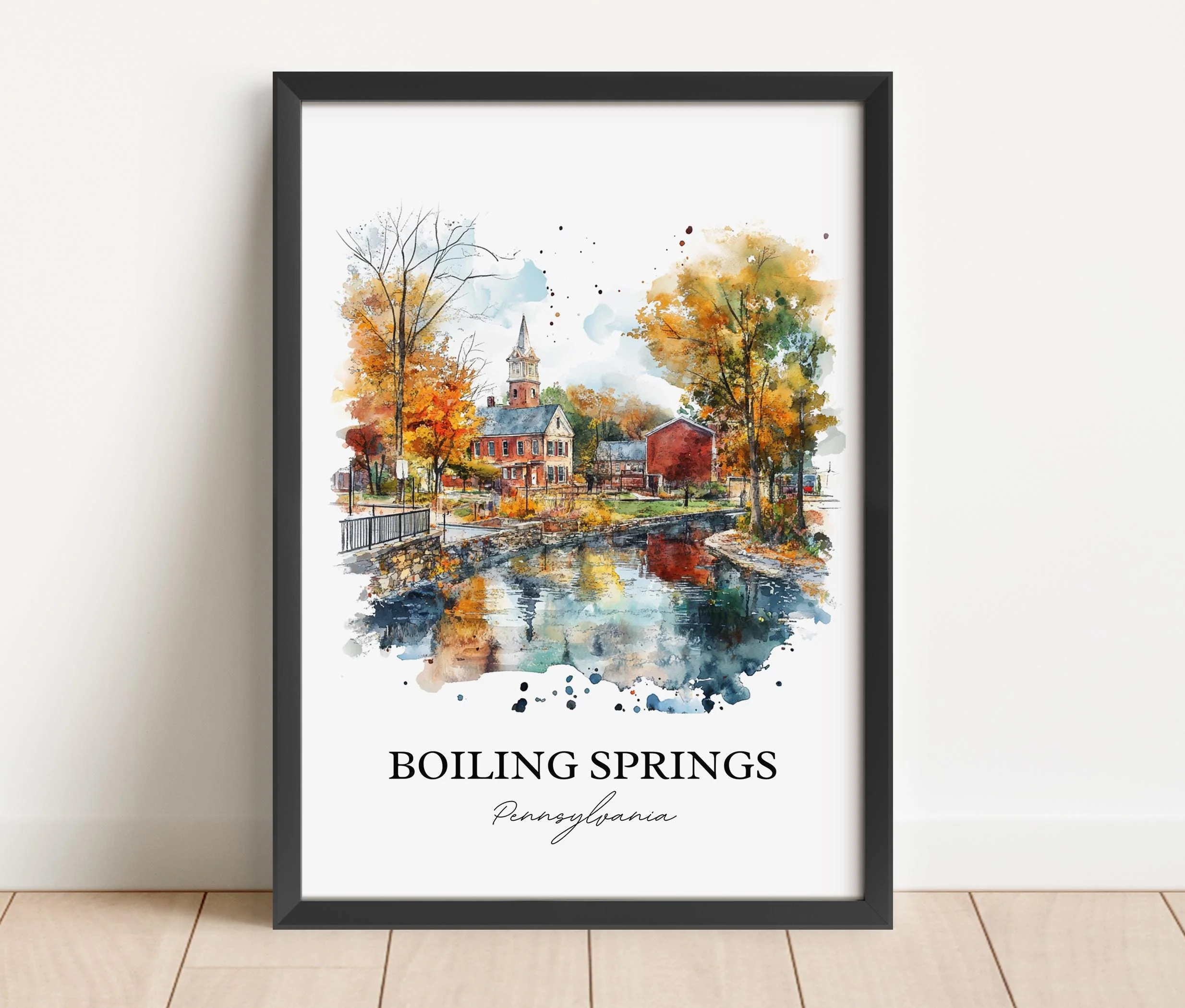 Boiling Springs, PA, USA – Watercolor Art Print - Image 6
