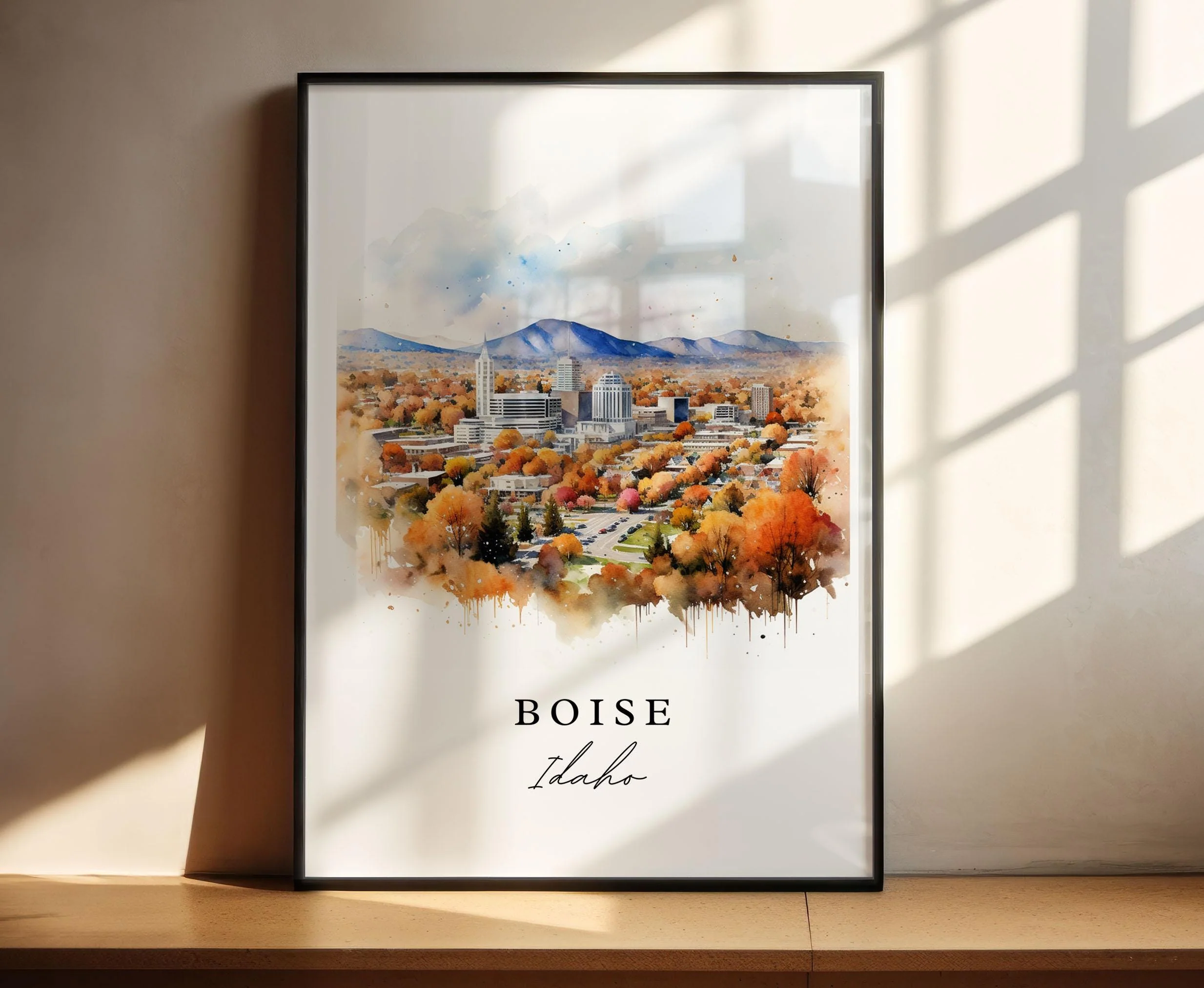 Boise, Idaho – Watercolor Art Print