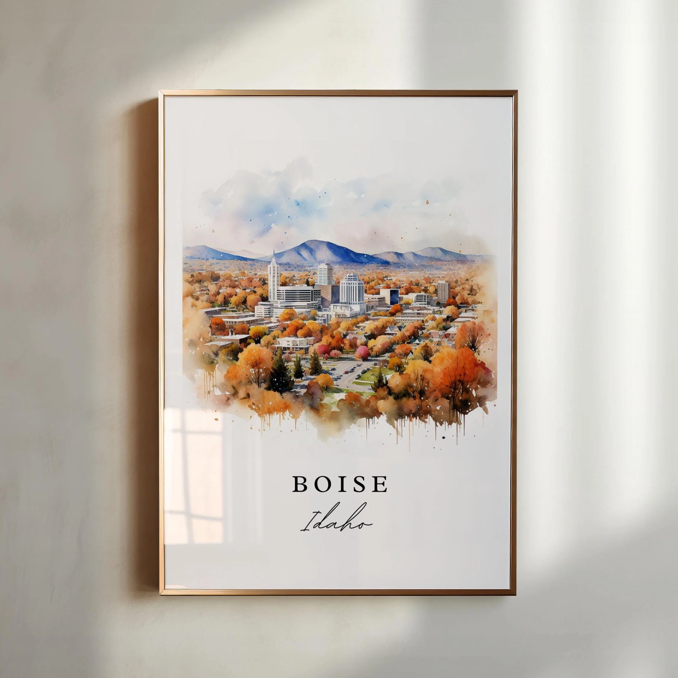 Boise, Idaho – Watercolor Art Print - Image 2