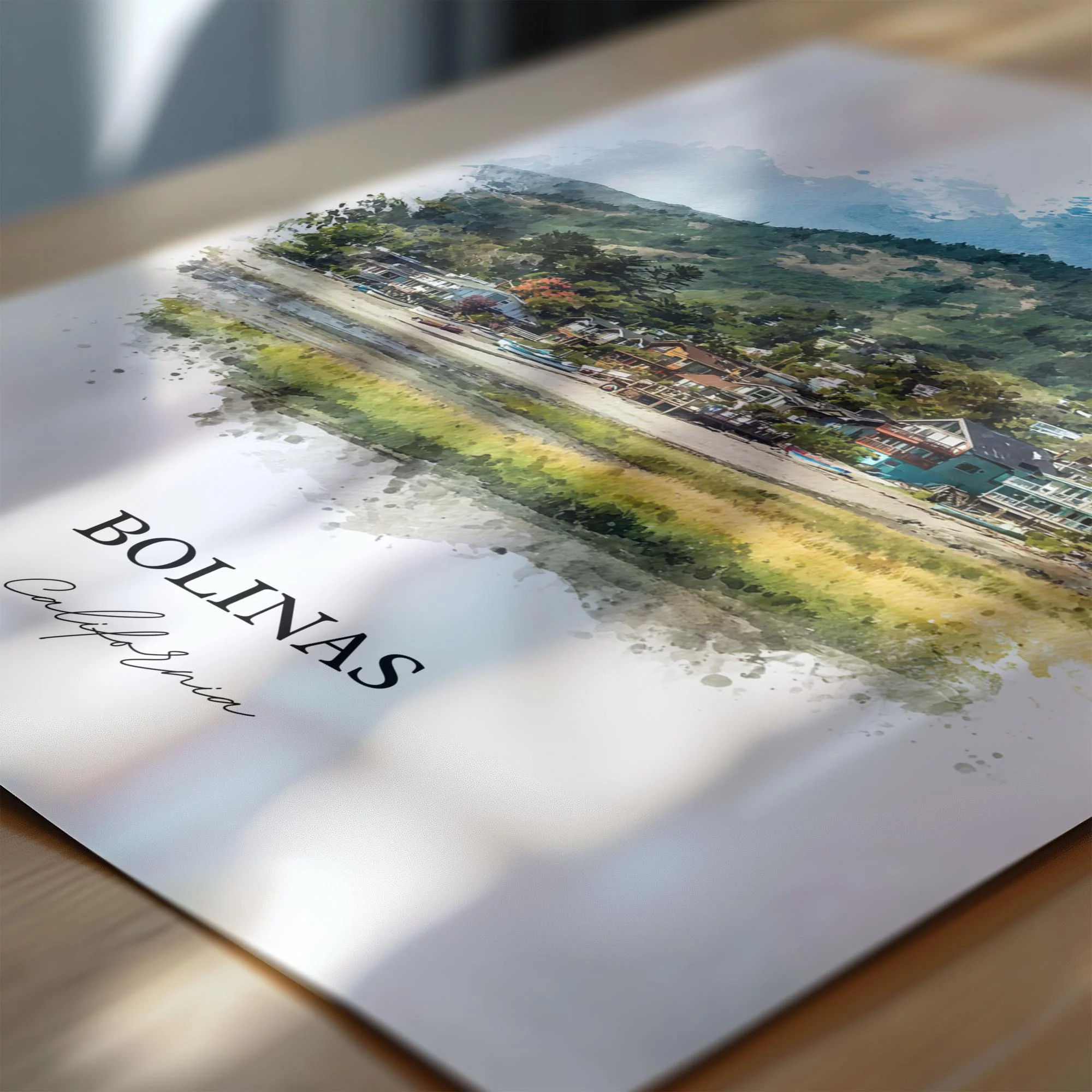 Bolinas, California – Watercolor Art Print - Image 3