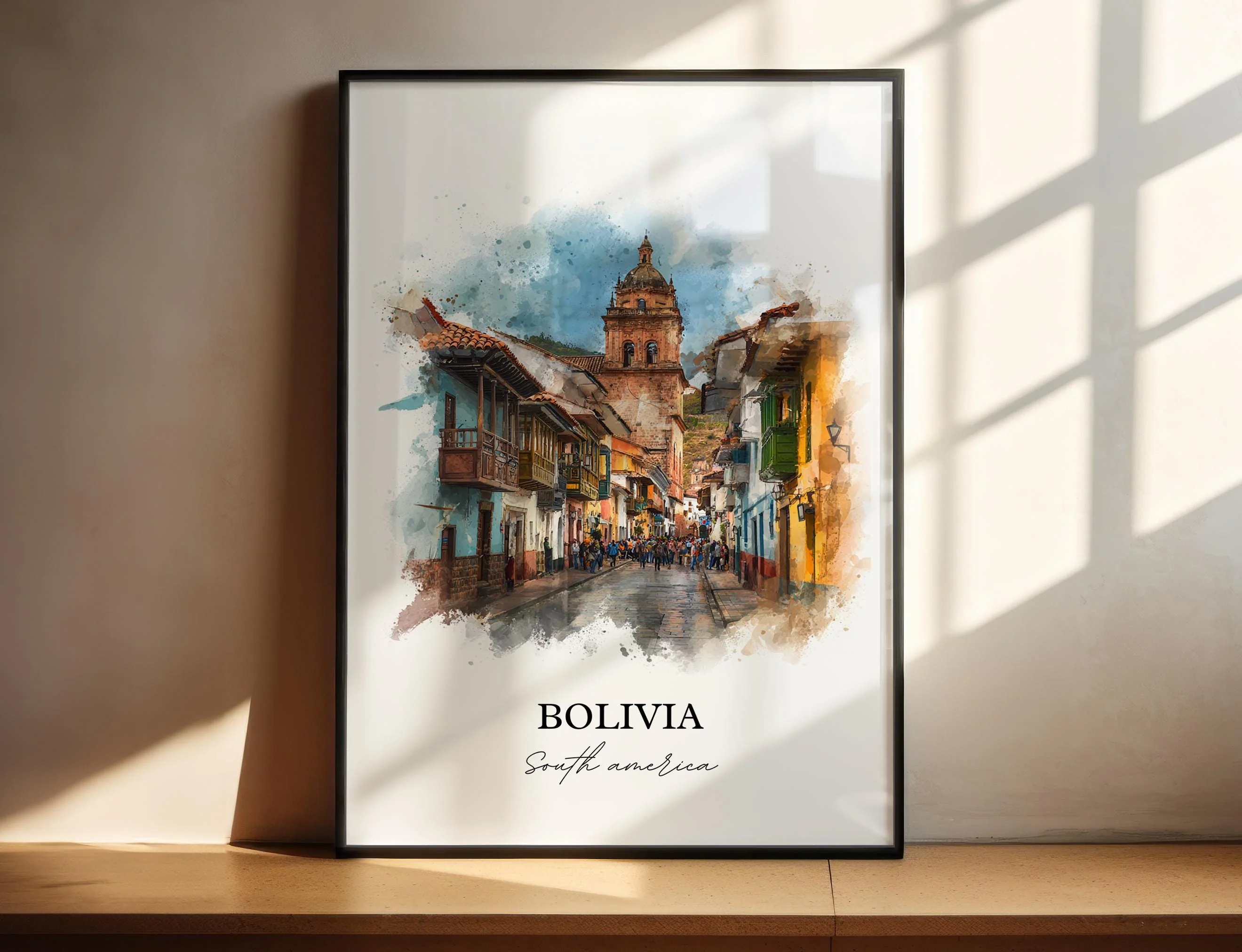 Bolivia, Bolivia – Watercolor Art Print