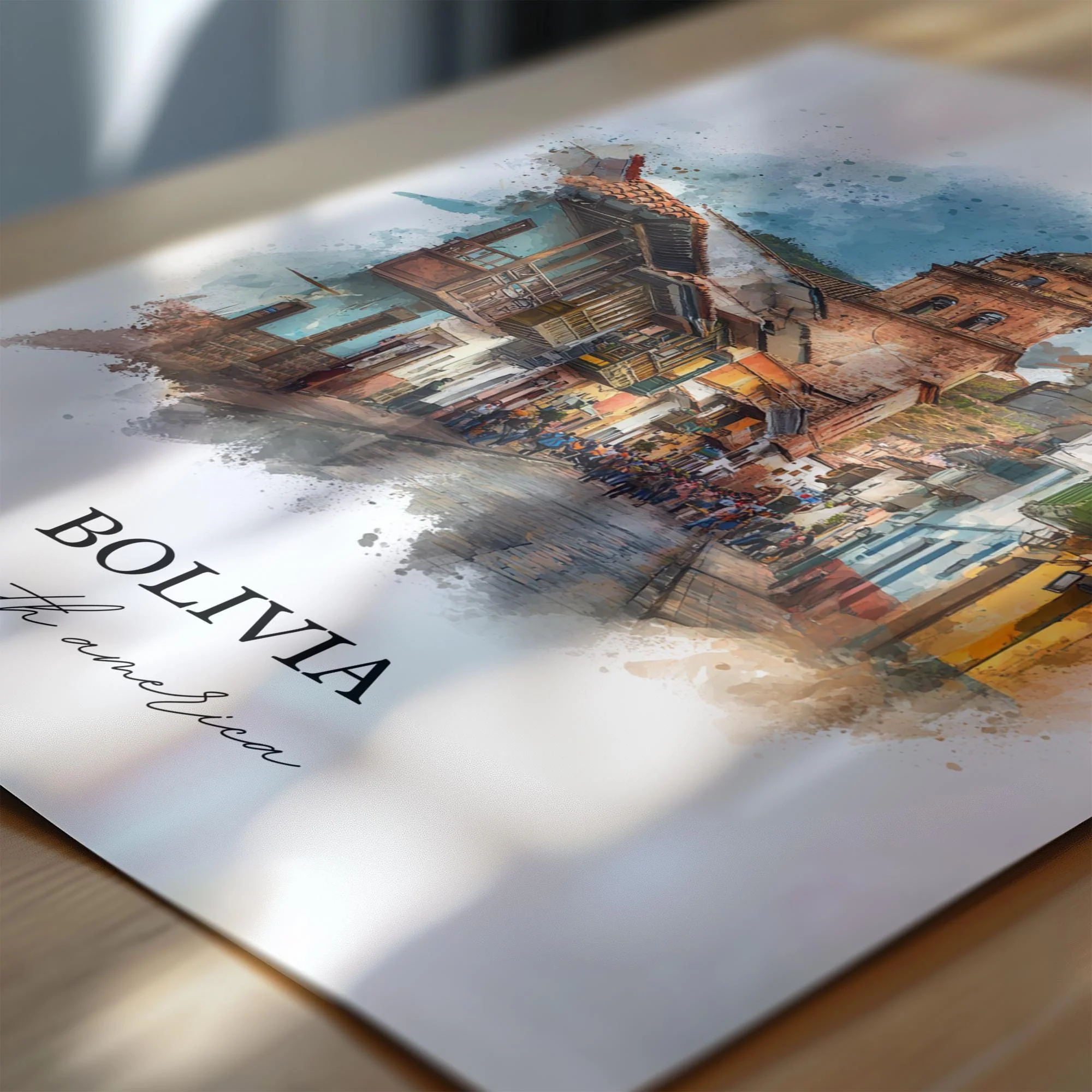 Bolivia, Bolivia – Watercolor Art Print - Image 2