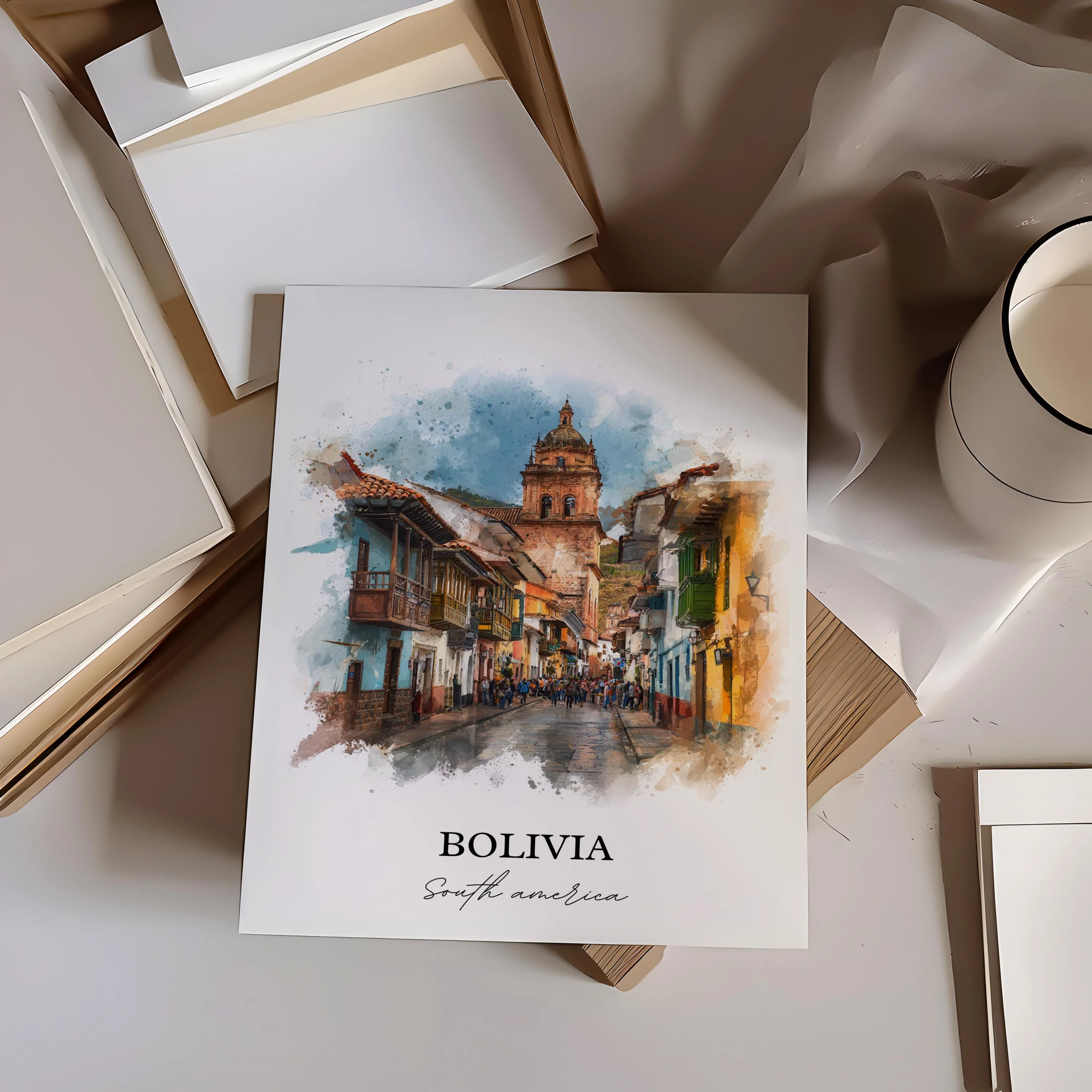 Bolivia, Bolivia – Watercolor Art Print - Image 5