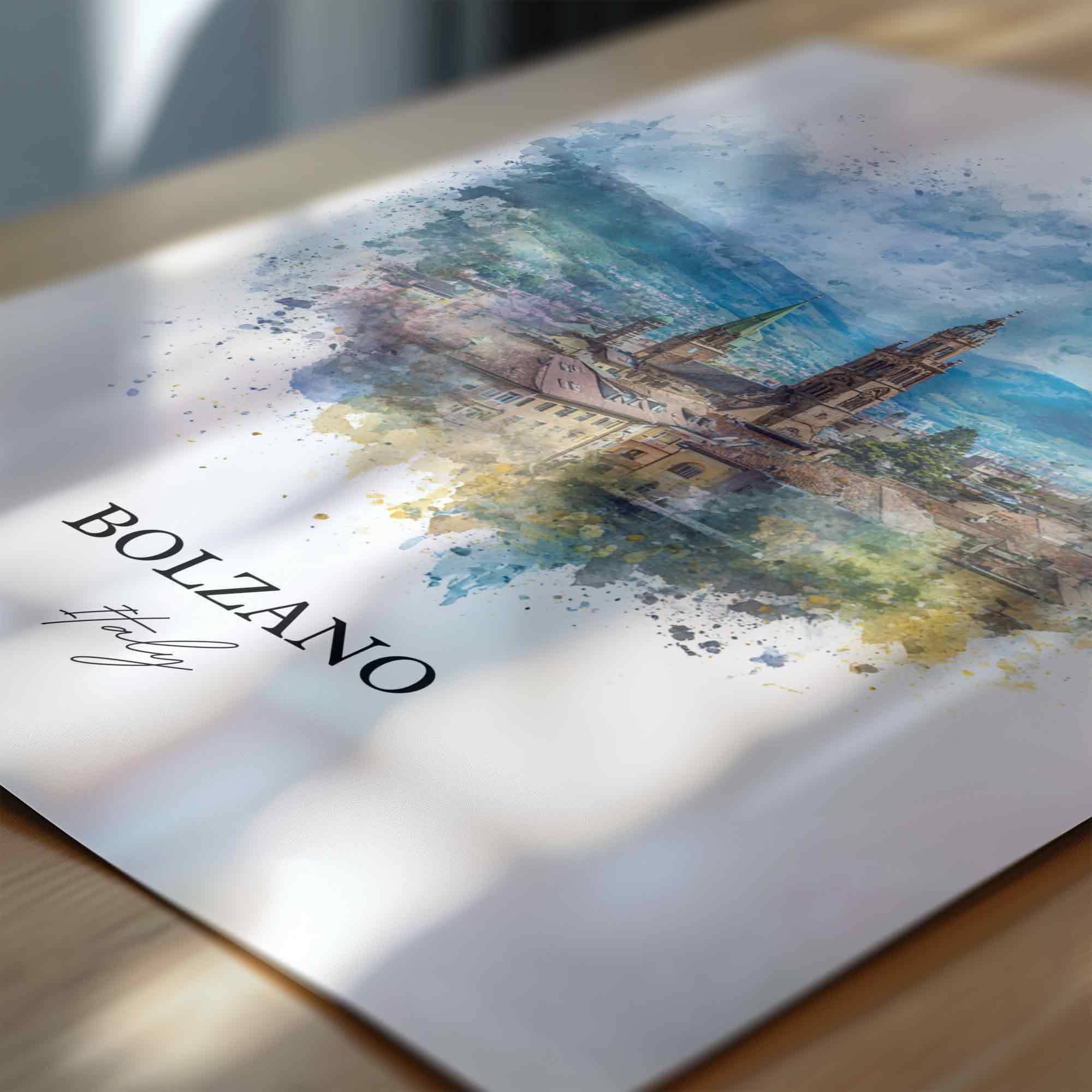 Bolzano, Italy – Watercolor Art Print - Image 2
