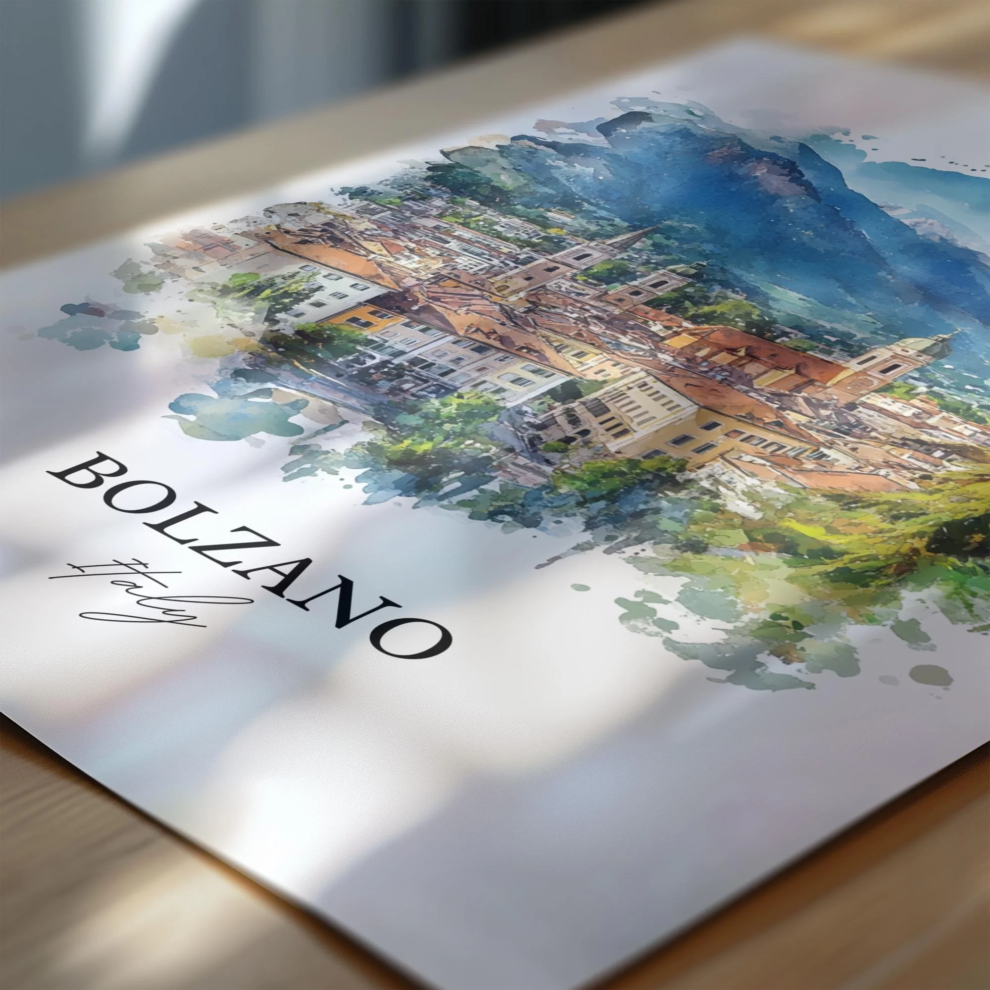 Bolzano, Italy – Watercolor Art Print - Image 2