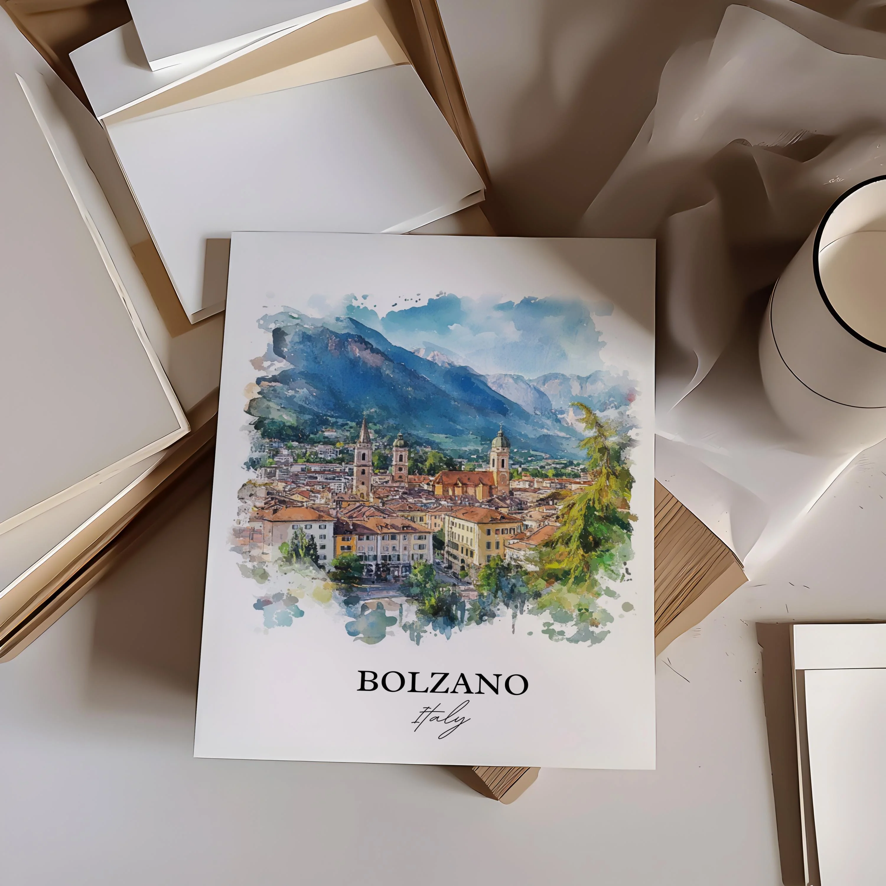 Bolzano, Italy – Watercolor Art Print - Image 4