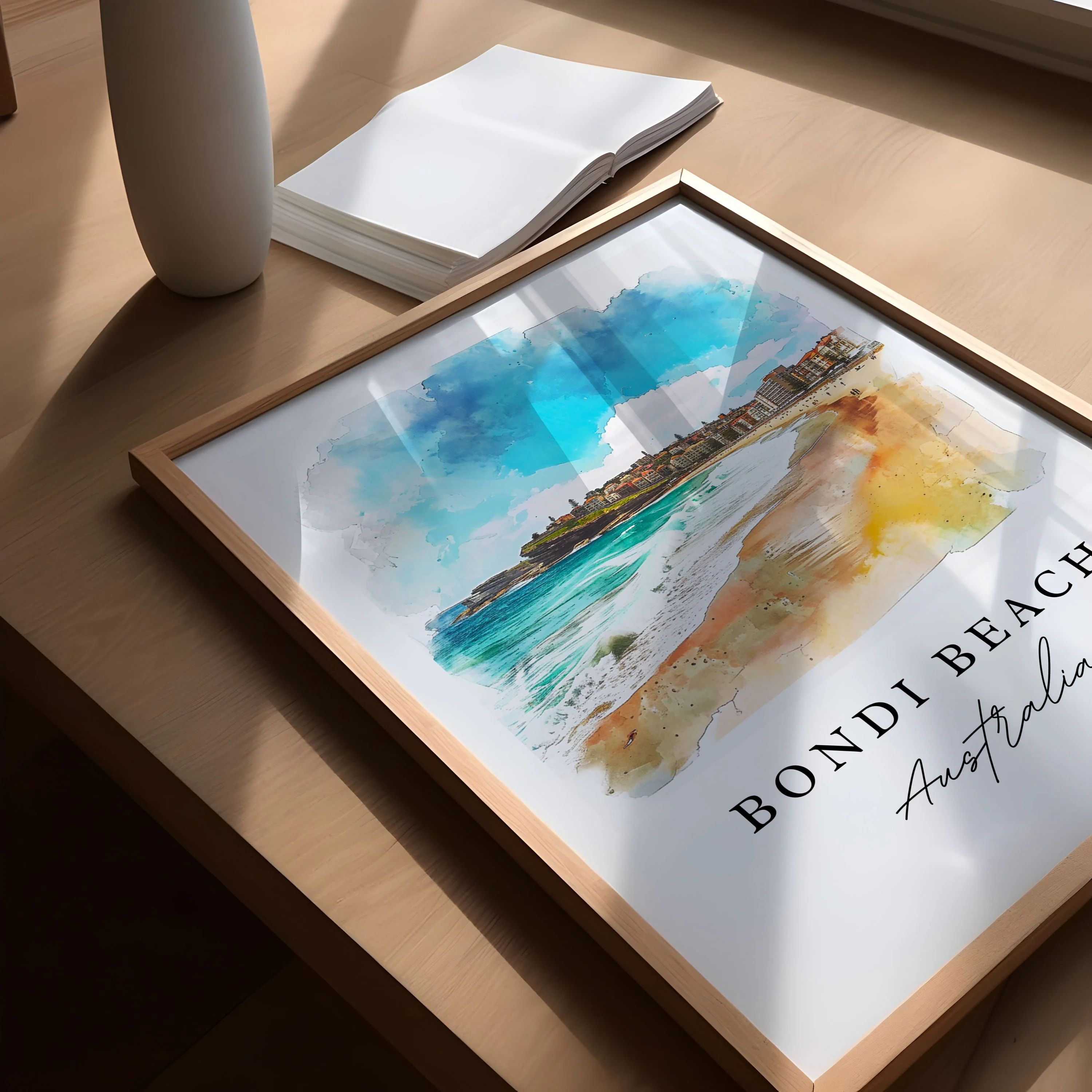 Bondi Beach, Australia – Watercolor Art Print - Image 3