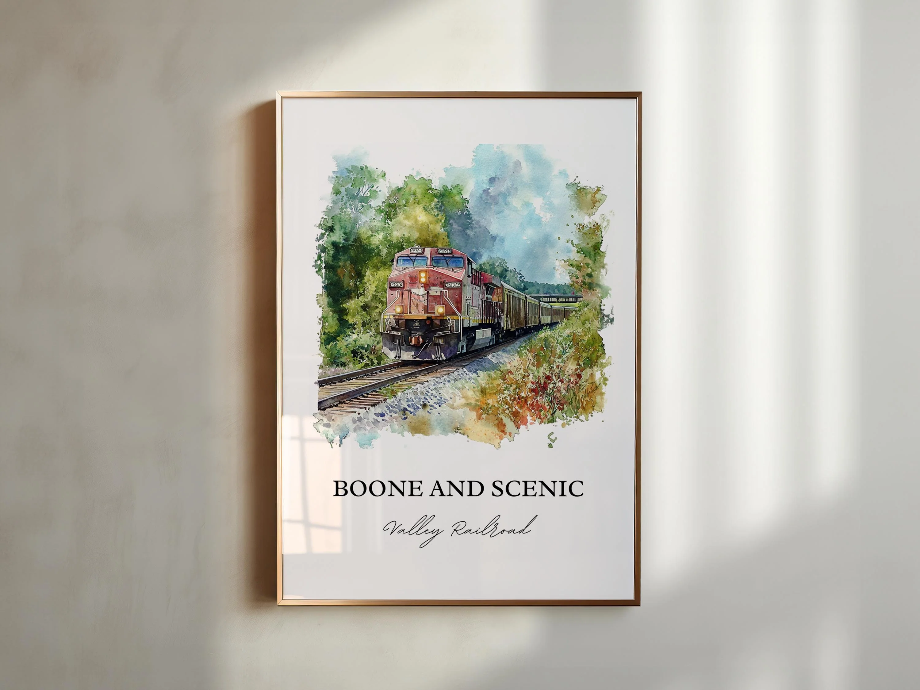 Boone and Scenic Valley Railroad, Iowa, Iowa – Watercolor Art Print - Image 5