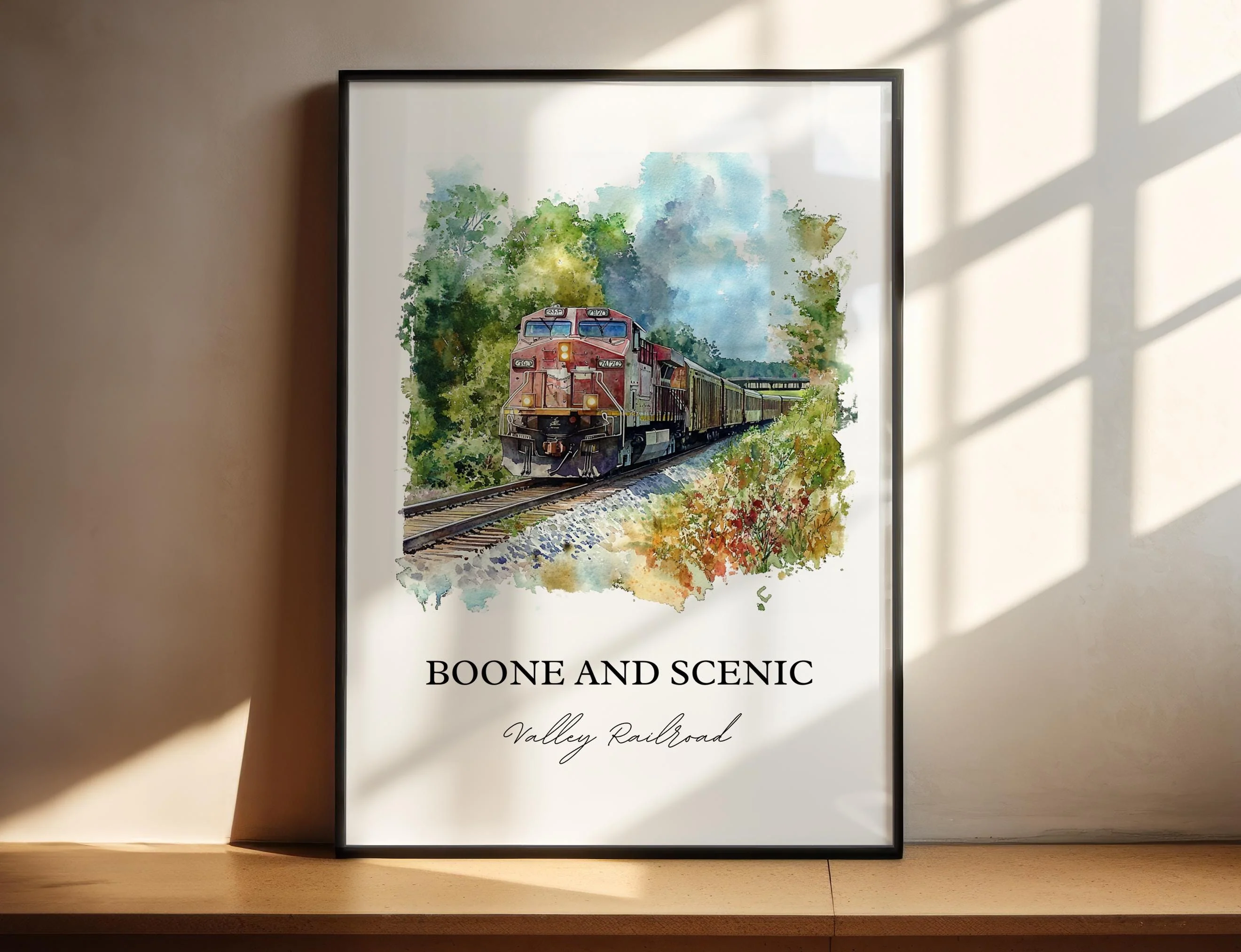Boone and Scenic Valley Railroad, Iowa, Iowa – Watercolor Art Print - Image 6