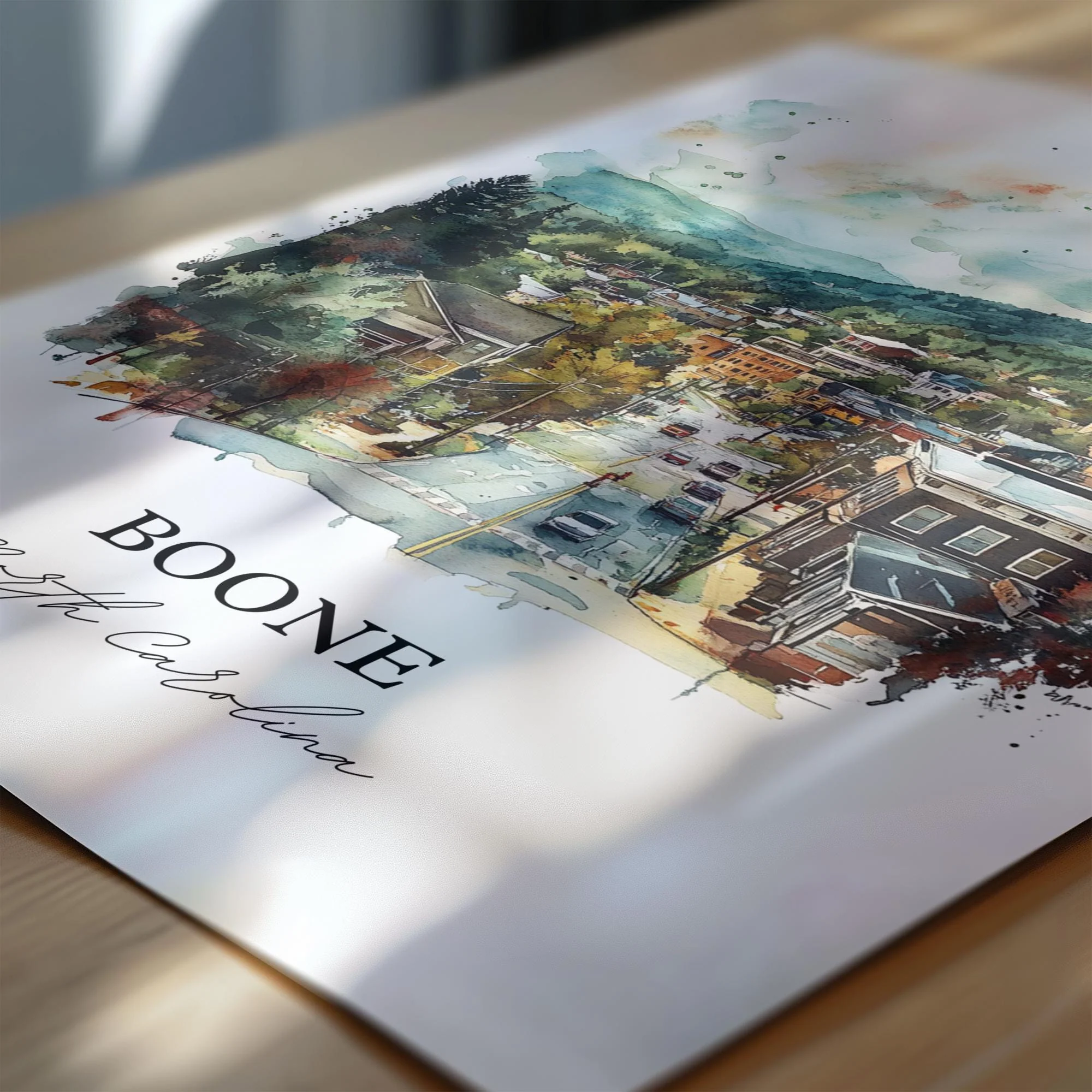 Boone, North Carolina – Watercolor Art Print - Image 2