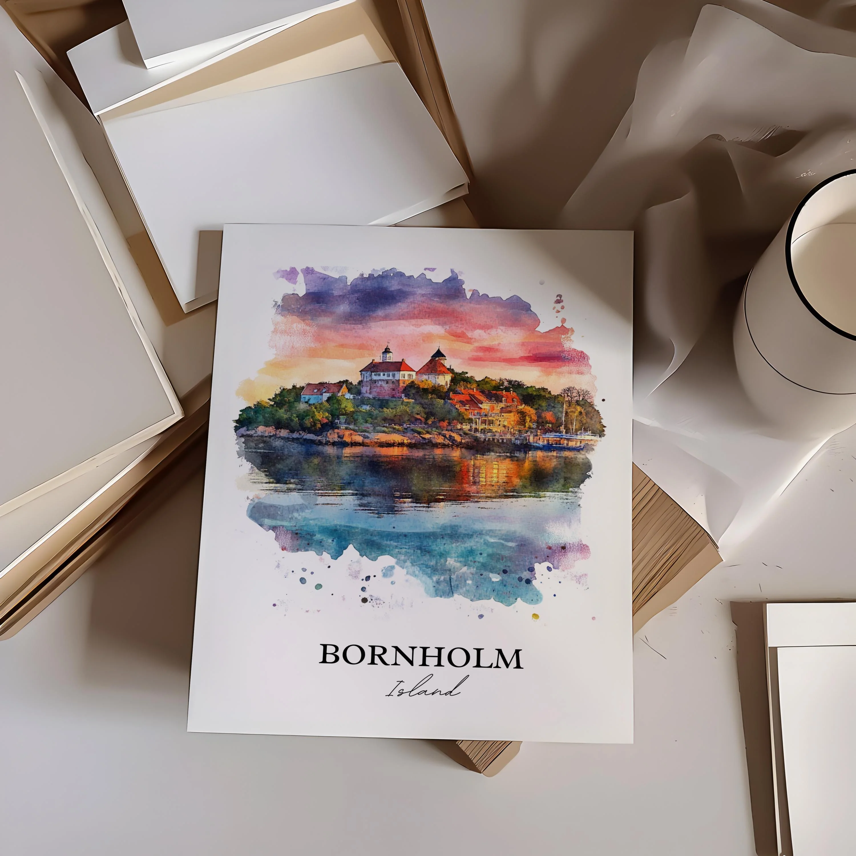 Bornholm Island, Denmark – Watercolor Art Print - Image 5