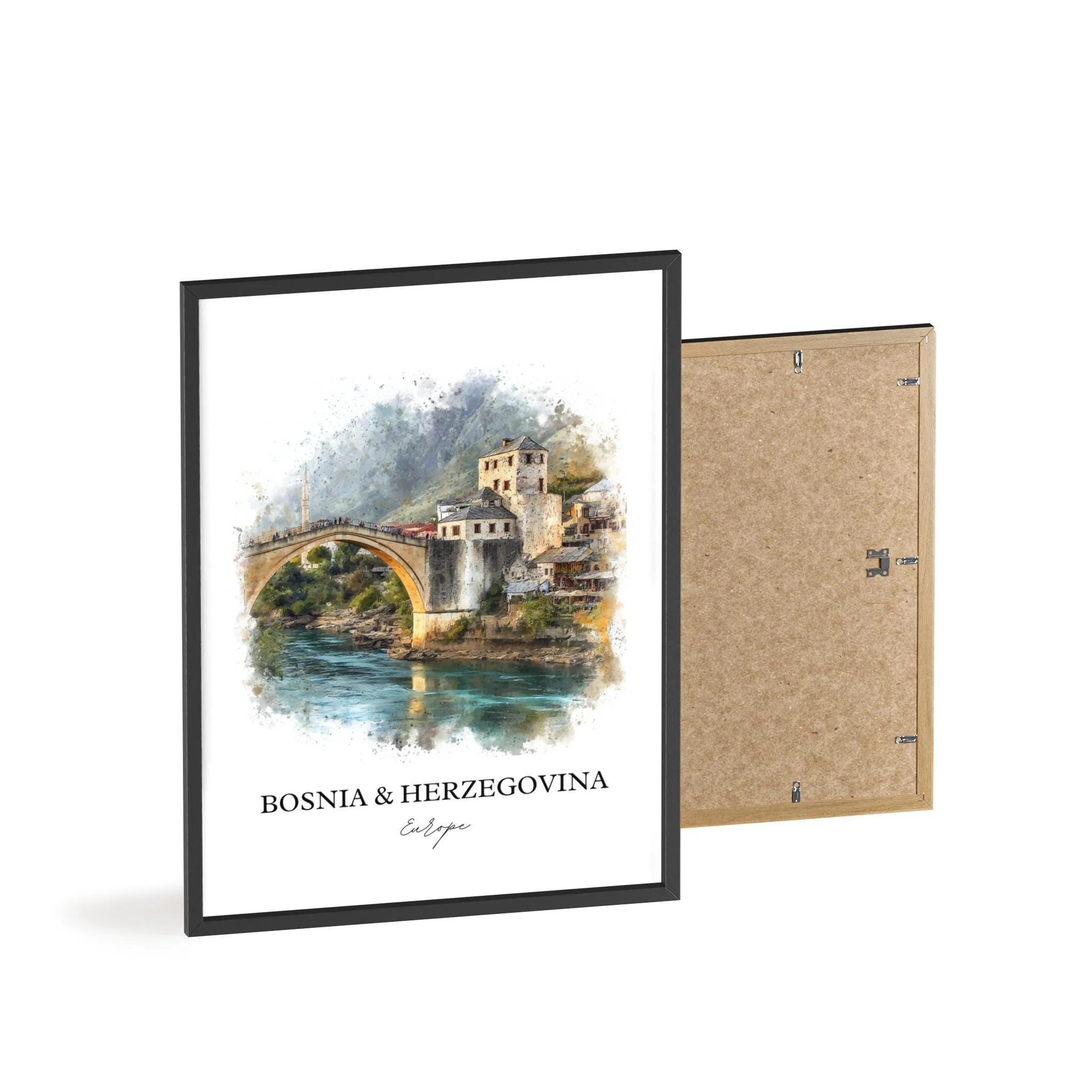Bosnia and Herzegovina, Europe – Watercolor Art Print - Image 8