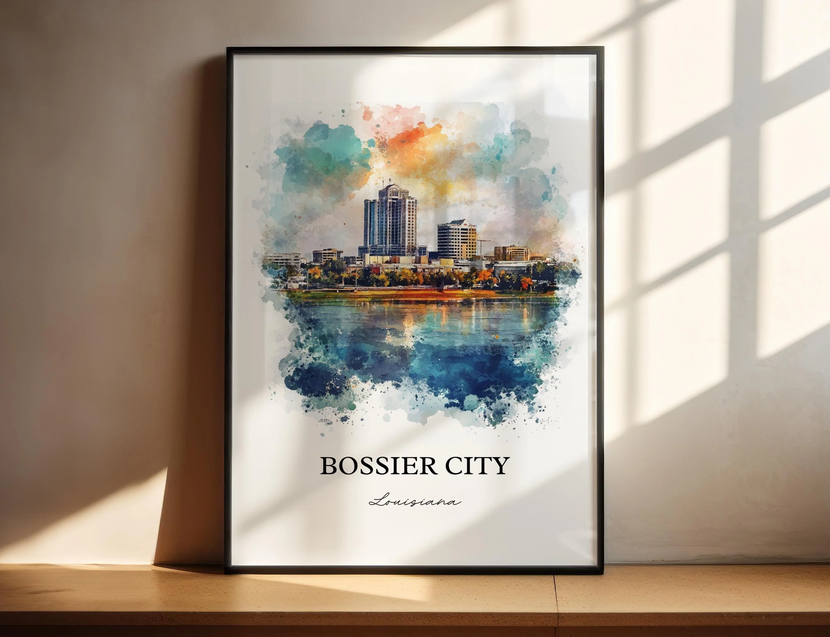 Bossier City, Louisiana – Watercolor Art Print - Image 6