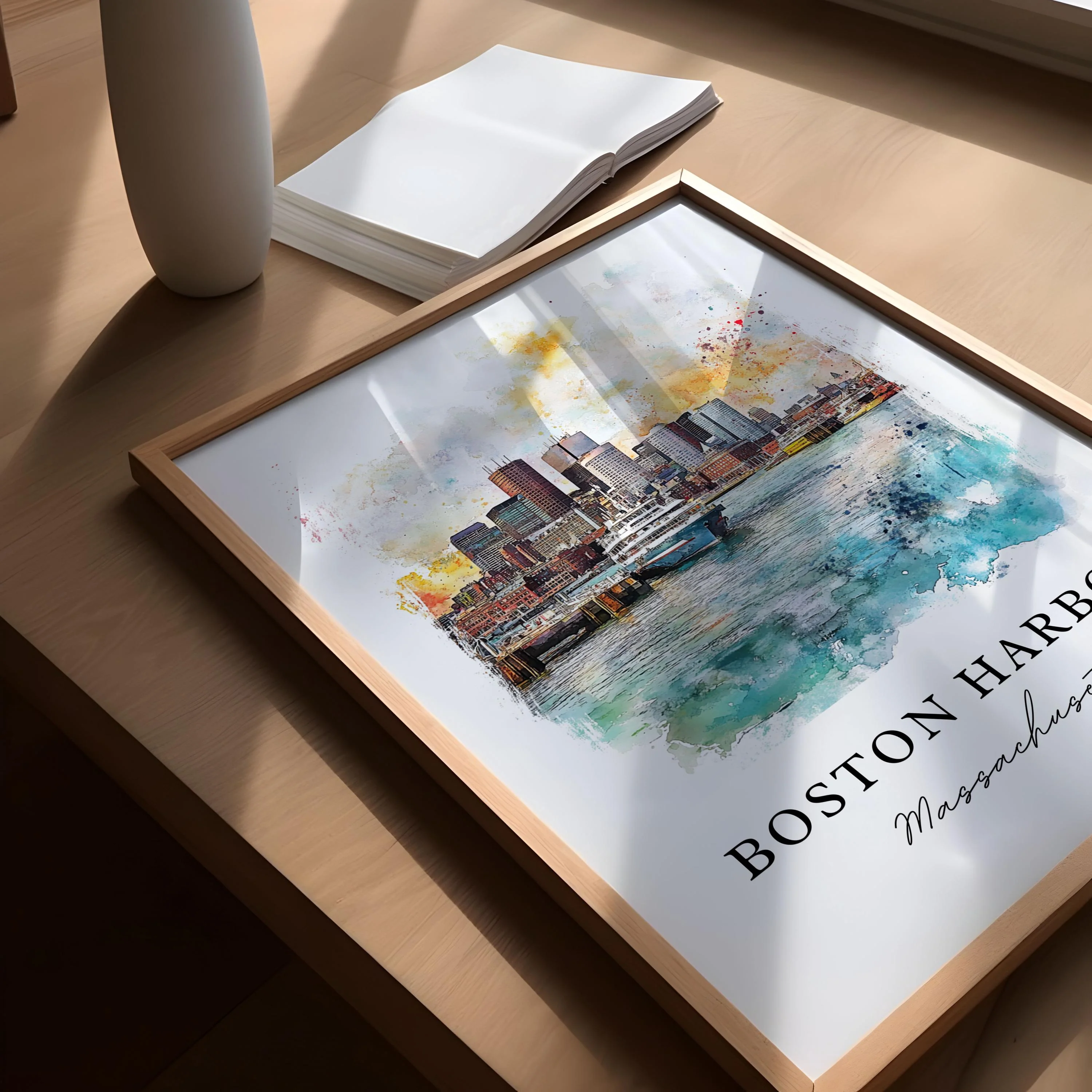 Boston, Massachusetts – Watercolor Art Print - Image 3
