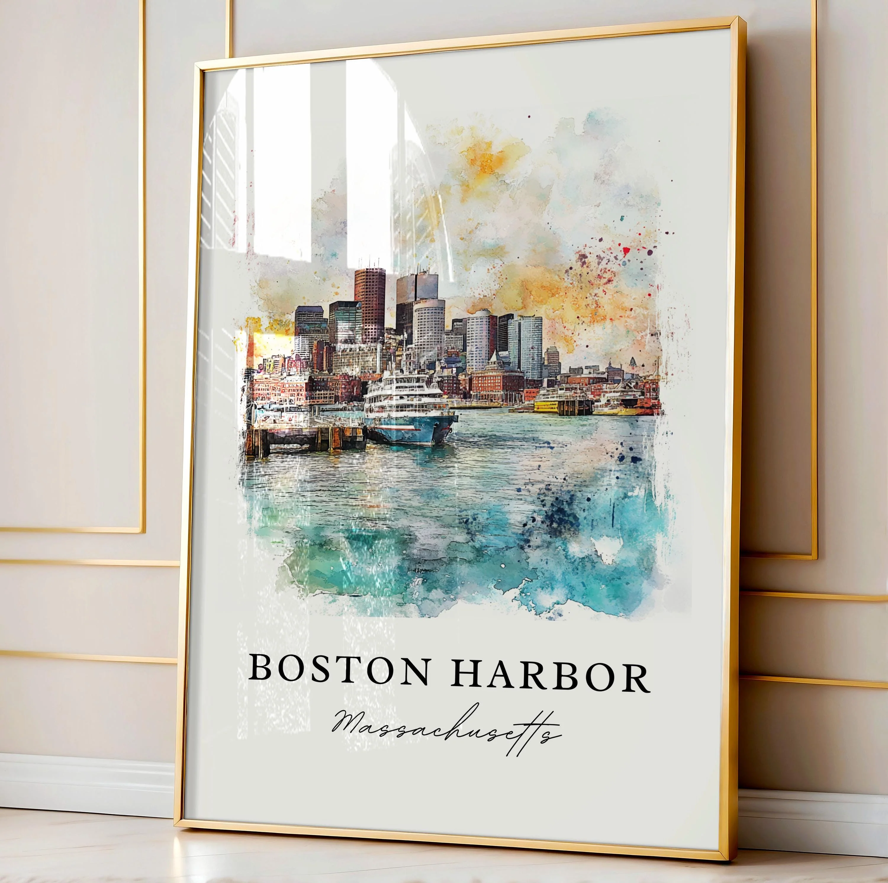 Boston, Massachusetts – Watercolor Art Print - Image 4