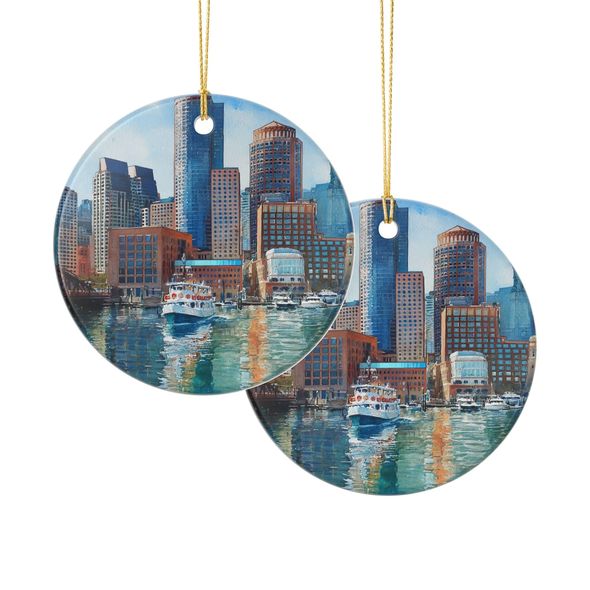 Boston MA Ornament: Unique Boston Souvenir, Boston MA Xmas Decor, and Authentic Boston Harbor Gift - Image 3
