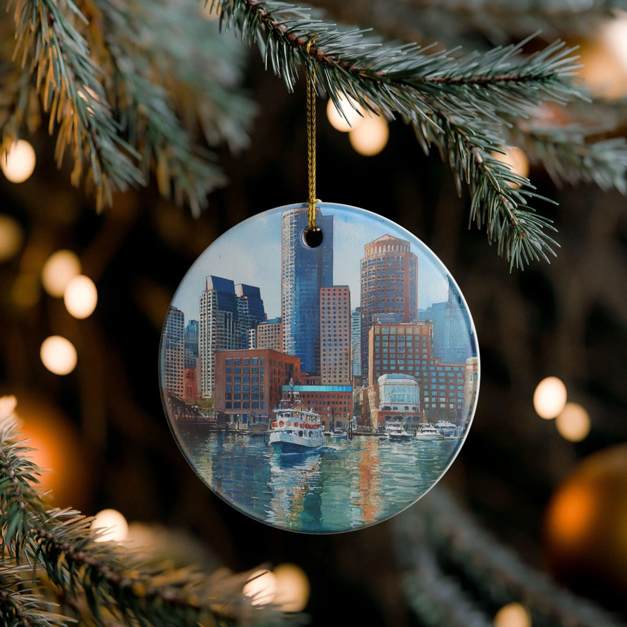 Boston MA Ornament: Unique Boston Souvenir, Boston MA Xmas Decor, and Authentic Boston Harbor Gift - Image 5