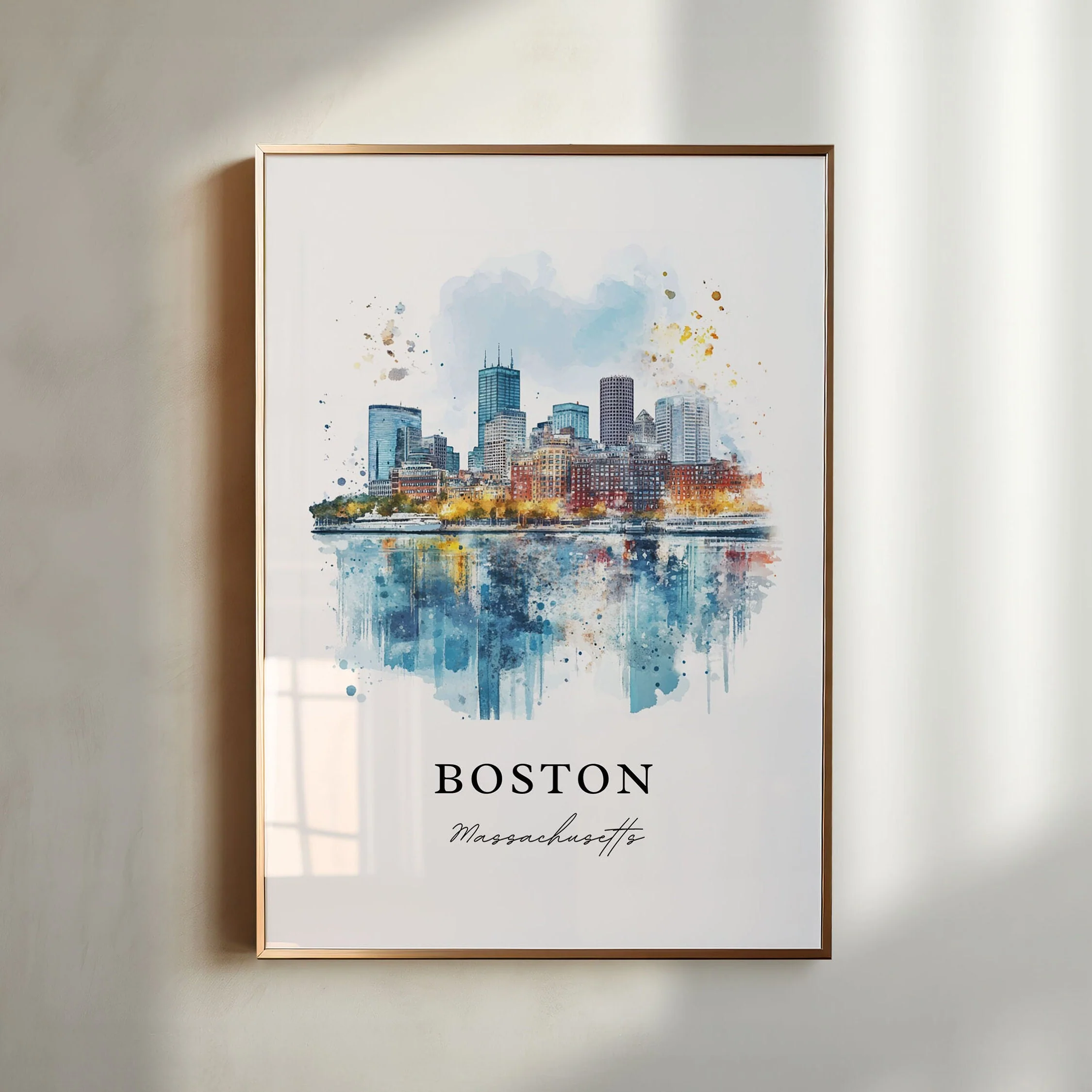 Boston, Massachusetts – Watercolor Art Print - Image 2