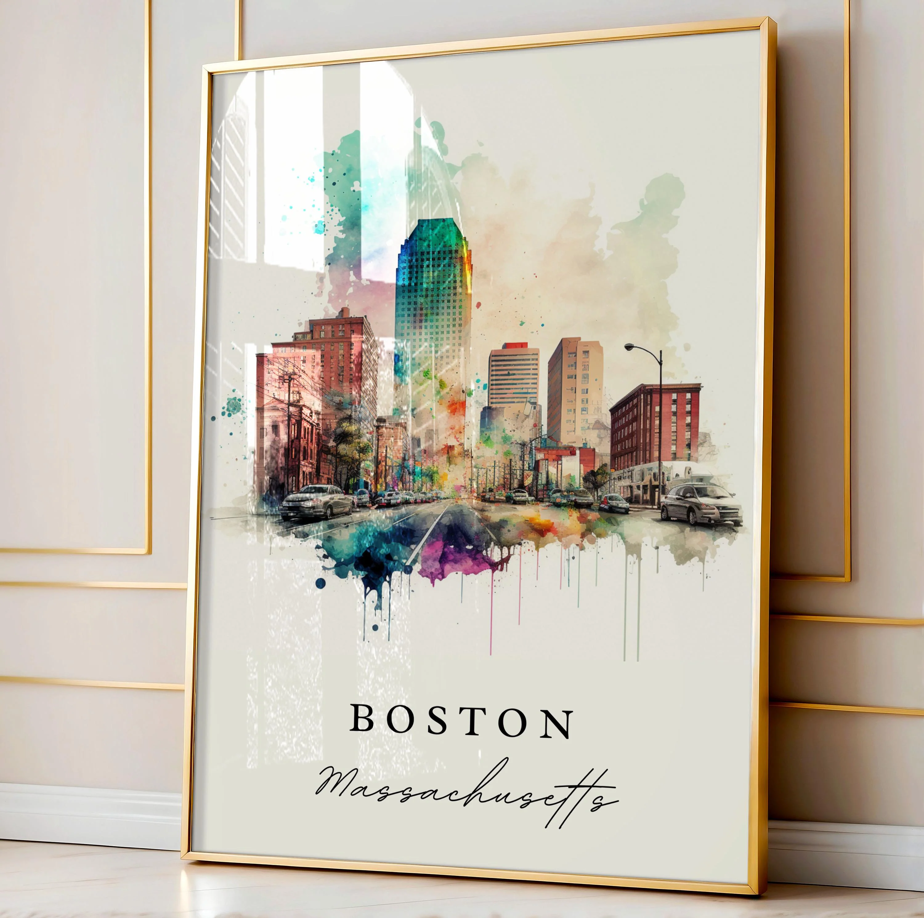 Boston, Massachusetts – Watercolor Art Print