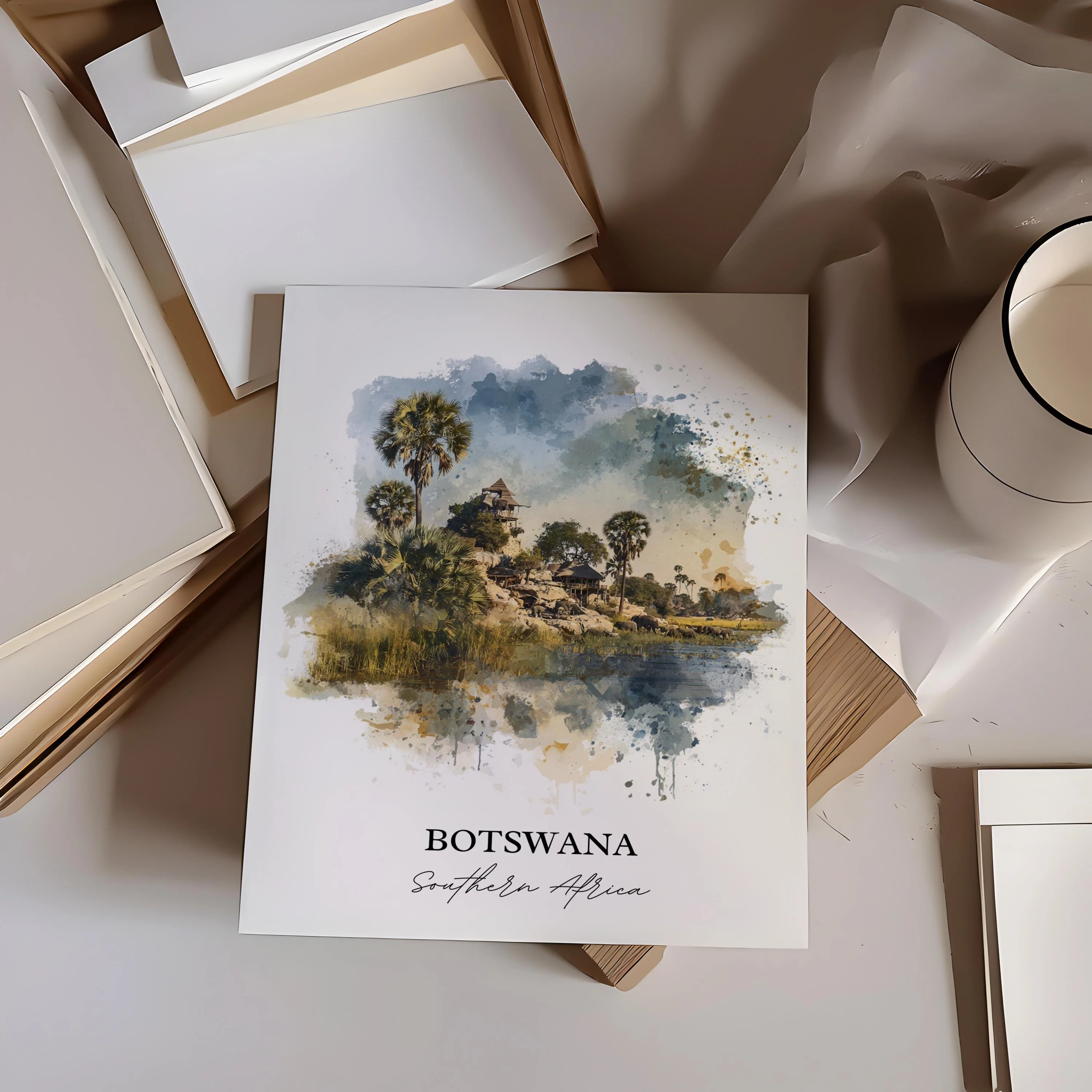 Botswana, Africa – Watercolor Art Print - Image 6