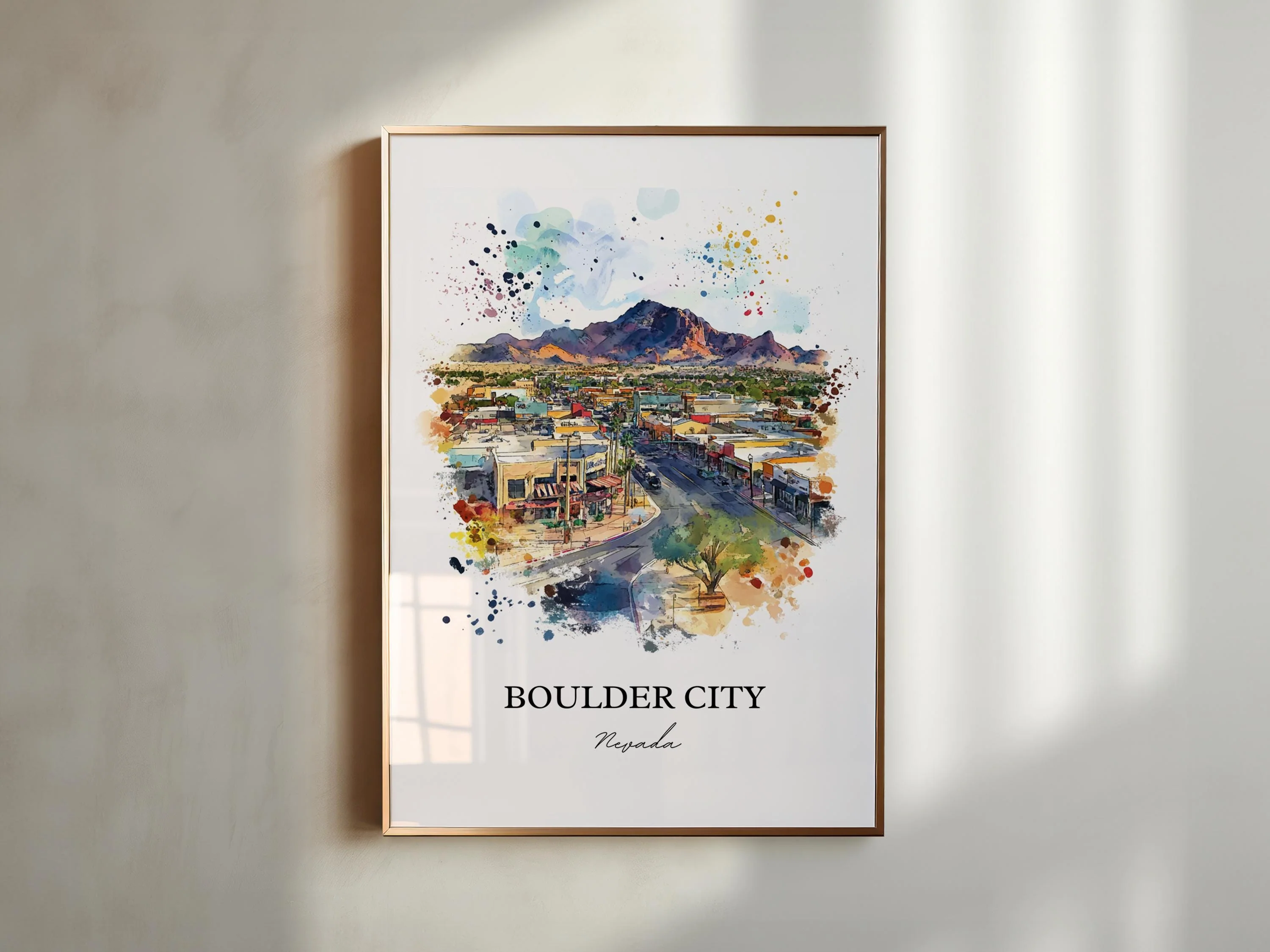 Boulder City, NV, USA – Watercolor Art Print - Image 5