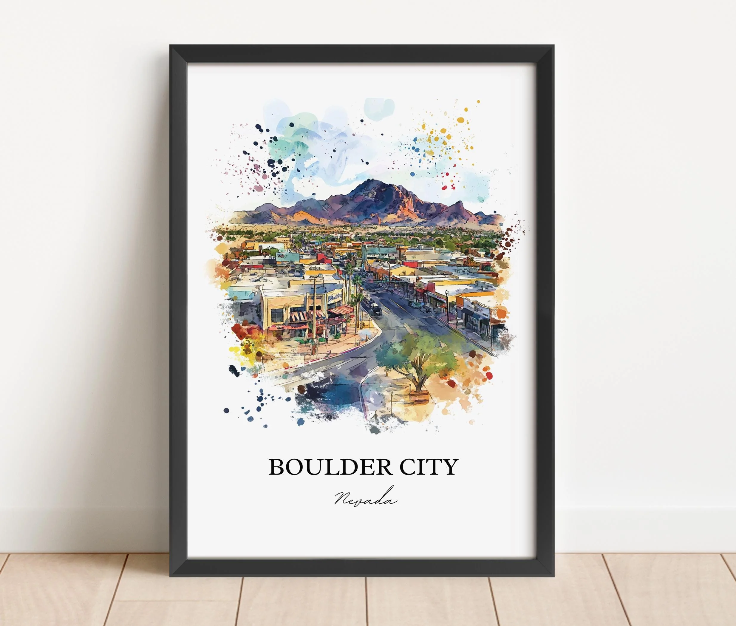 Boulder City, NV, USA – Watercolor Art Print - Image 6