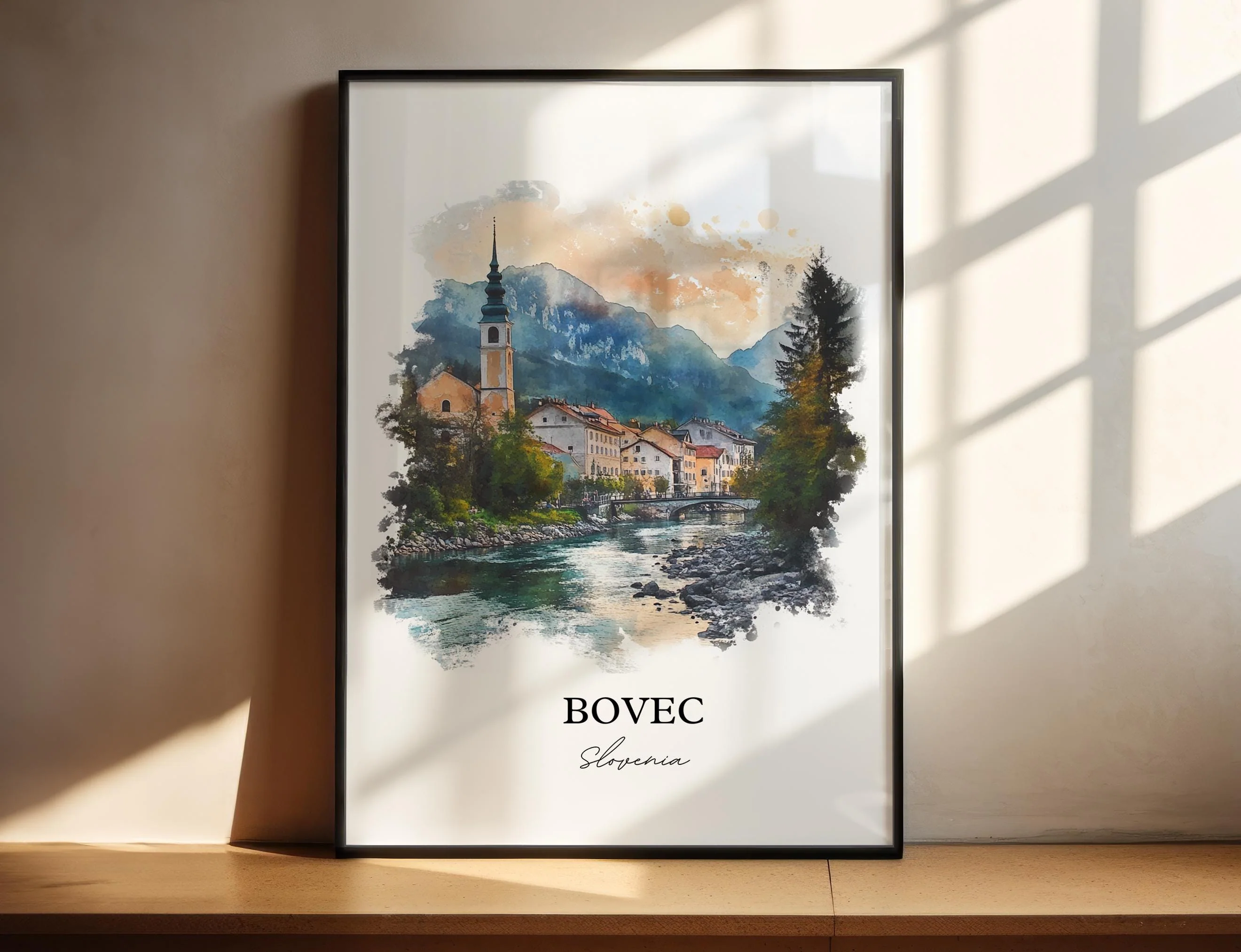 Bovec, Slovenia – Watercolor Art Print of Julian Alps