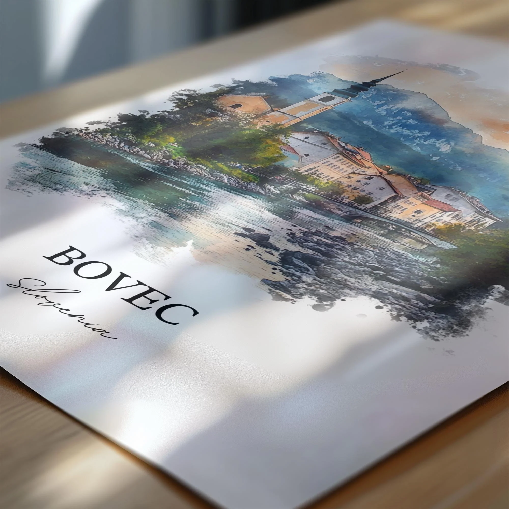 Bovec, Slovenia – Watercolor Art Print of Julian Alps - Image 2