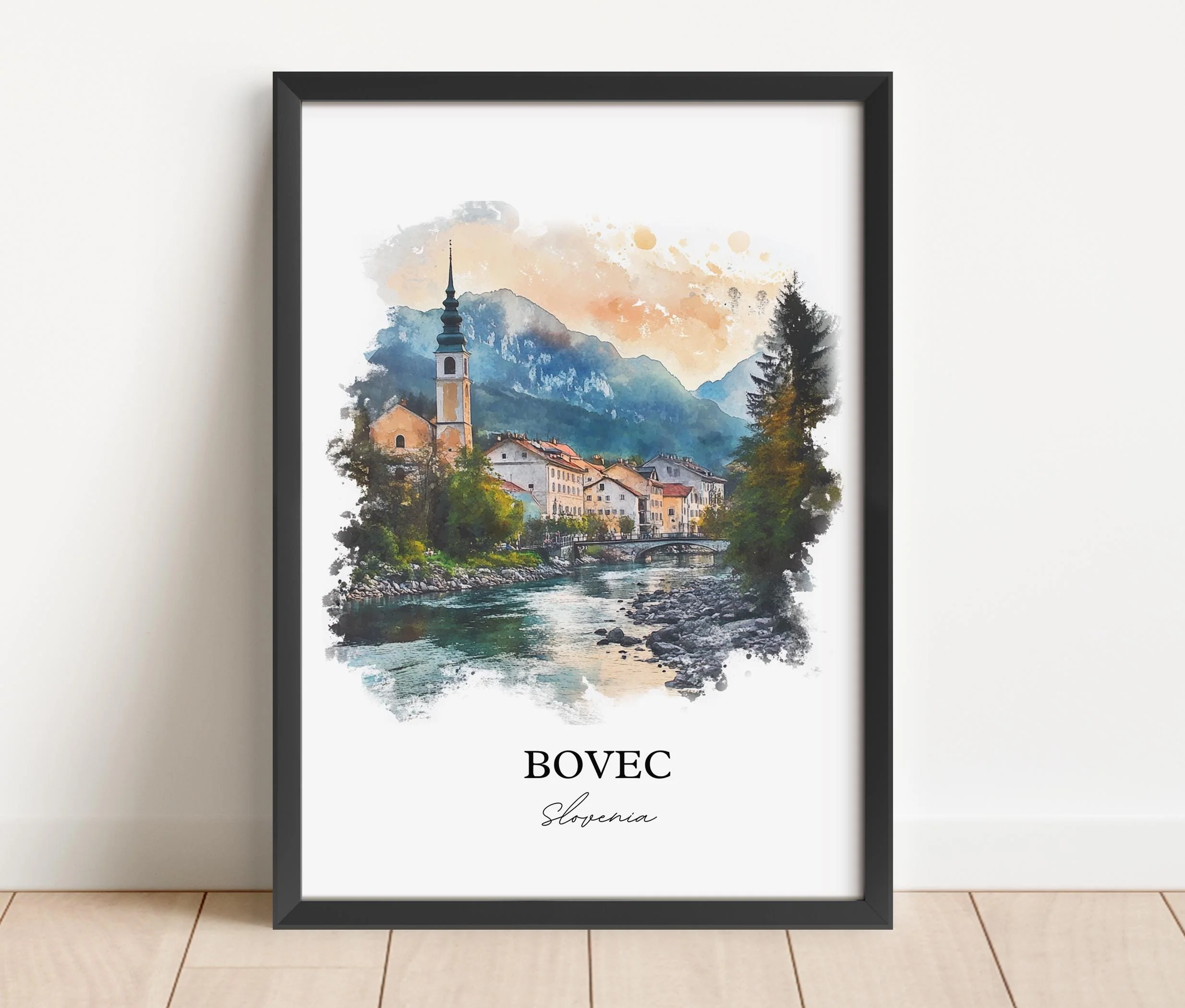 Bovec, Slovenia – Watercolor Art Print of Julian Alps - Image 4