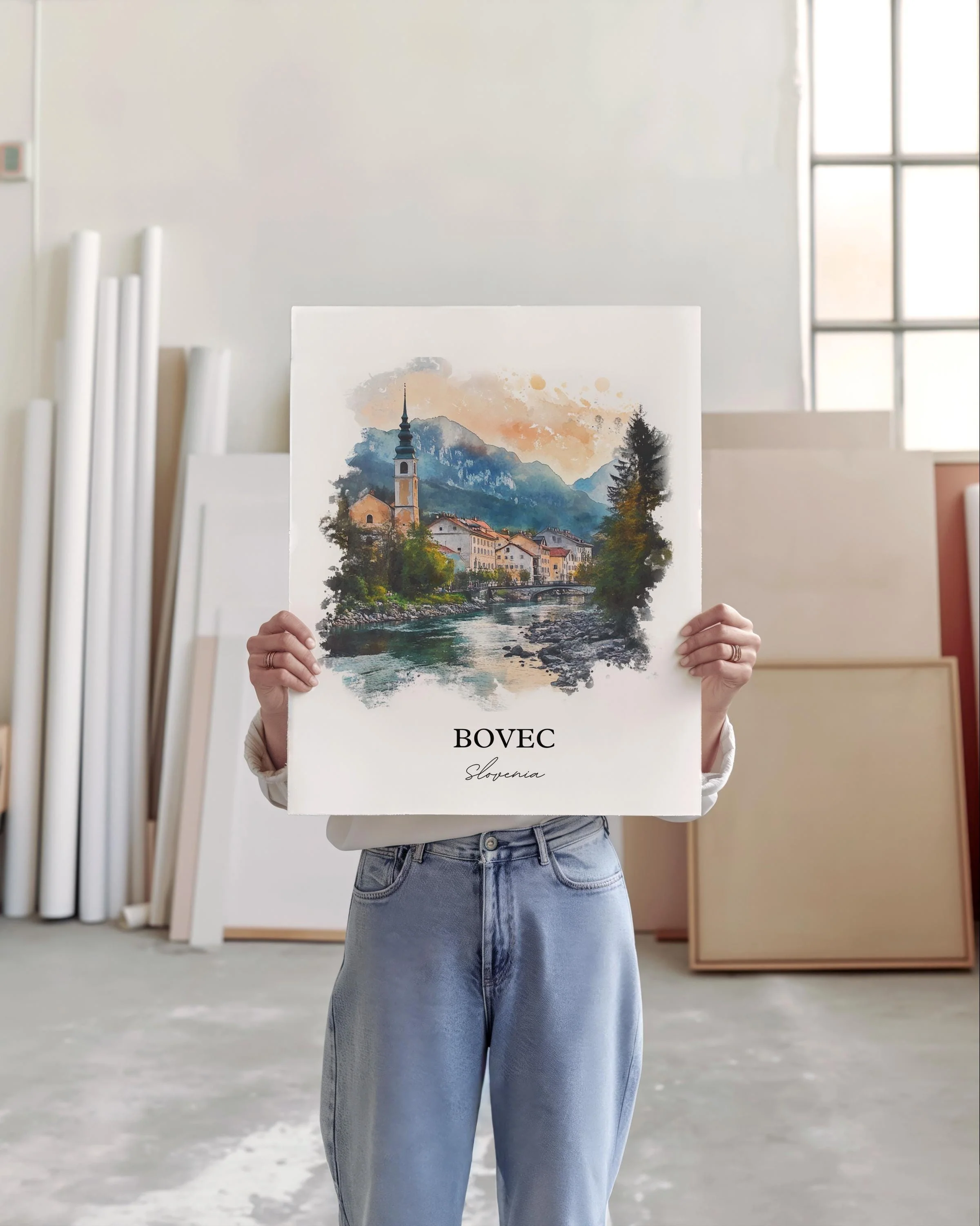 Bovec, Slovenia – Watercolor Art Print of Julian Alps - Image 5