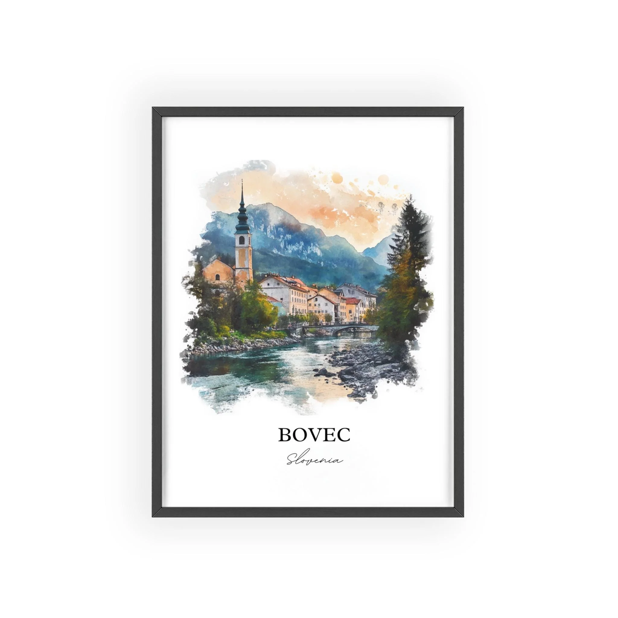 Bovec, Slovenia – Watercolor Art Print of Julian Alps - Image 7