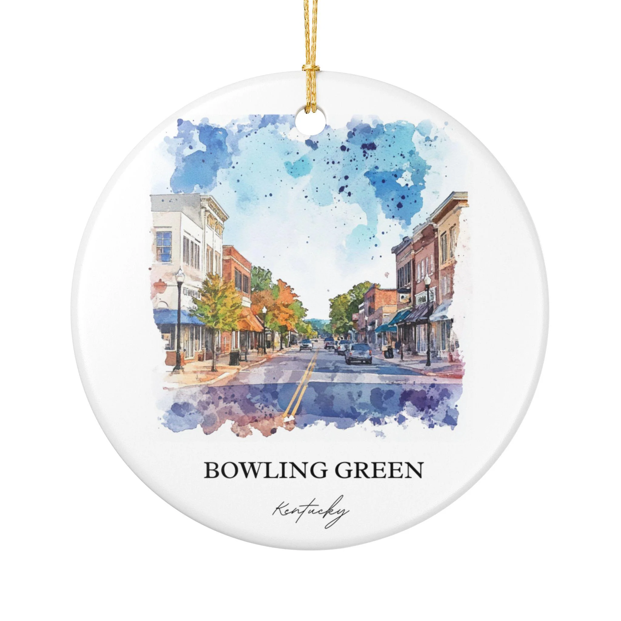 Bowling Green KY Ornament: Unique Bowling Green KY Souvenir, Kentucky Xmas Decor, and Authentic Kentucky Gift