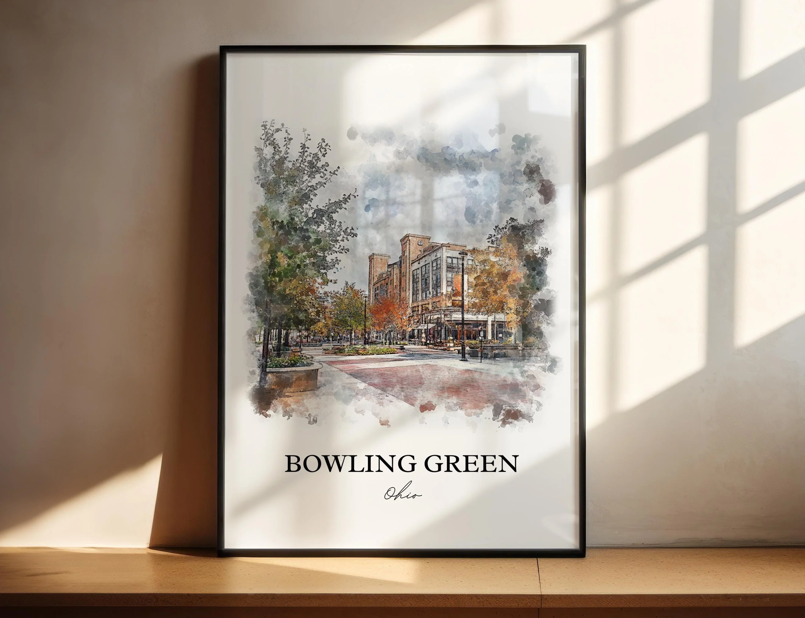 Bowling Green, Ohio, USA – Watercolor Art Print